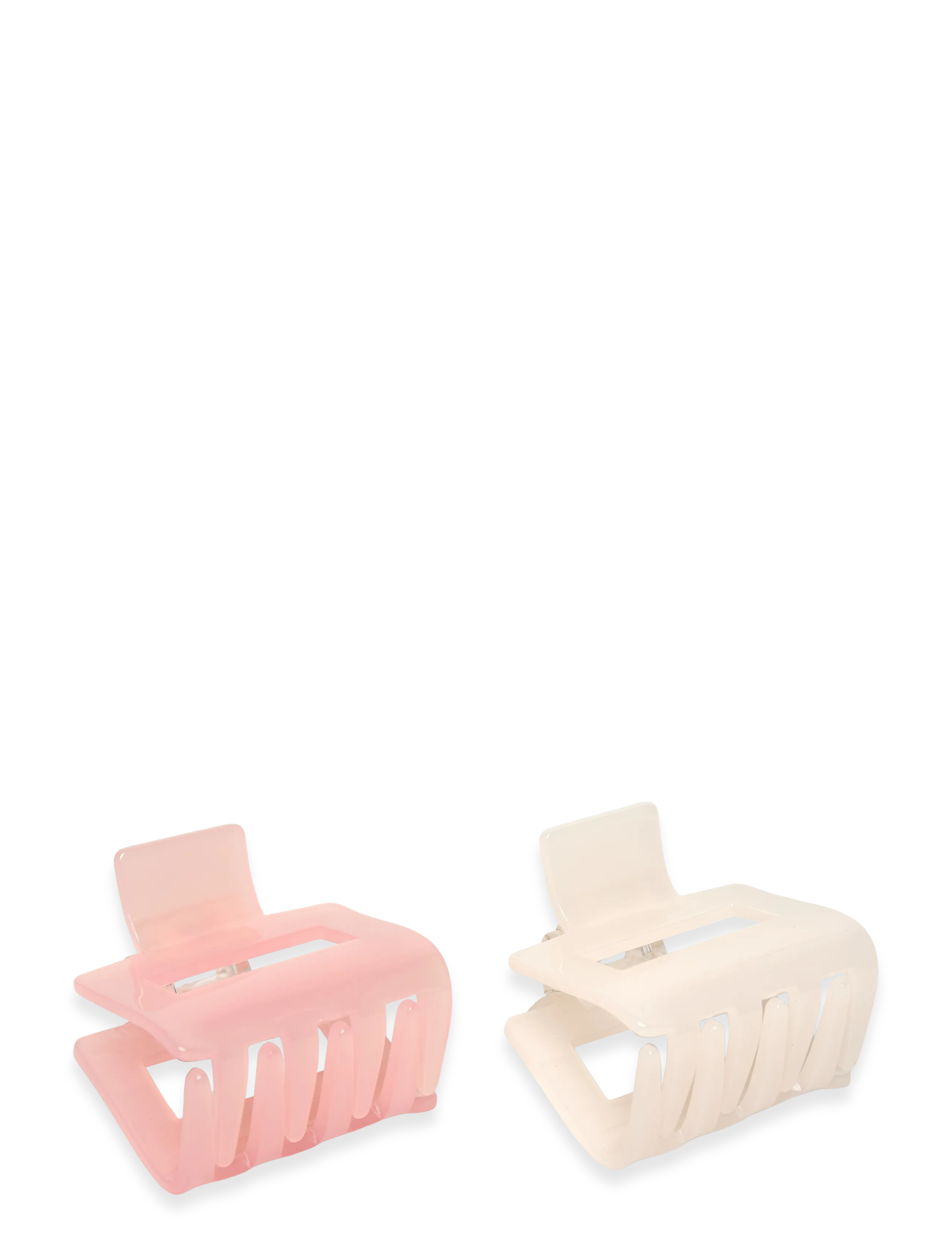 Gina Tricot - 2-pack mini square hair clip - hårspænde - offwhite/pink (1046) - 1