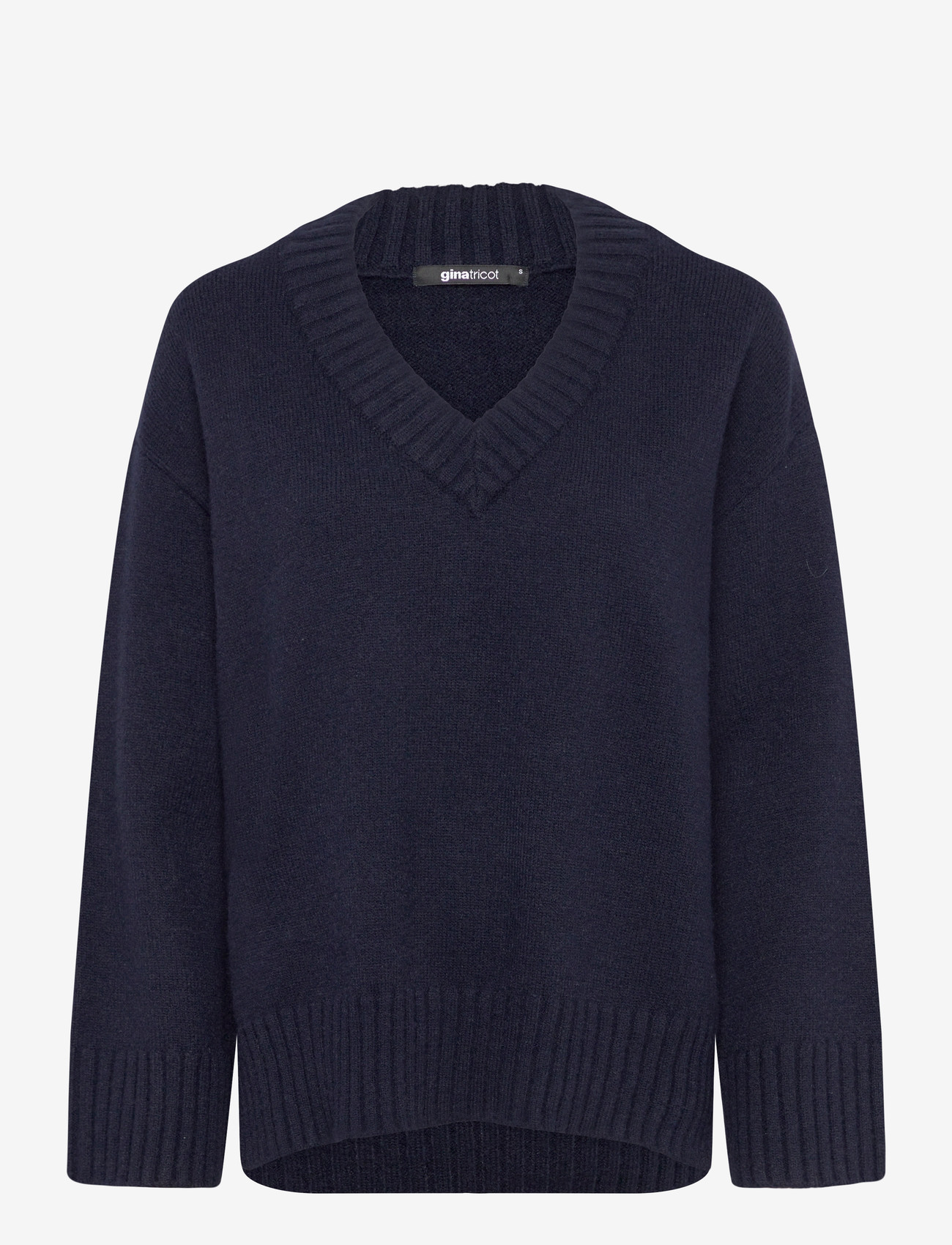 Gina Tricot - V-neck knitted sweater - stickade tröjor - navy blazer (5853) - 0