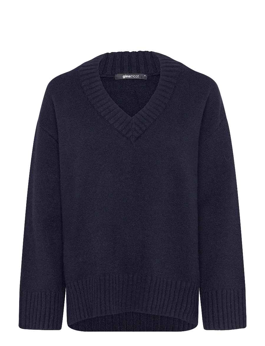 Gina Tricot - V-neck knitted sweater - pullover - navy blazer (5853) - 1