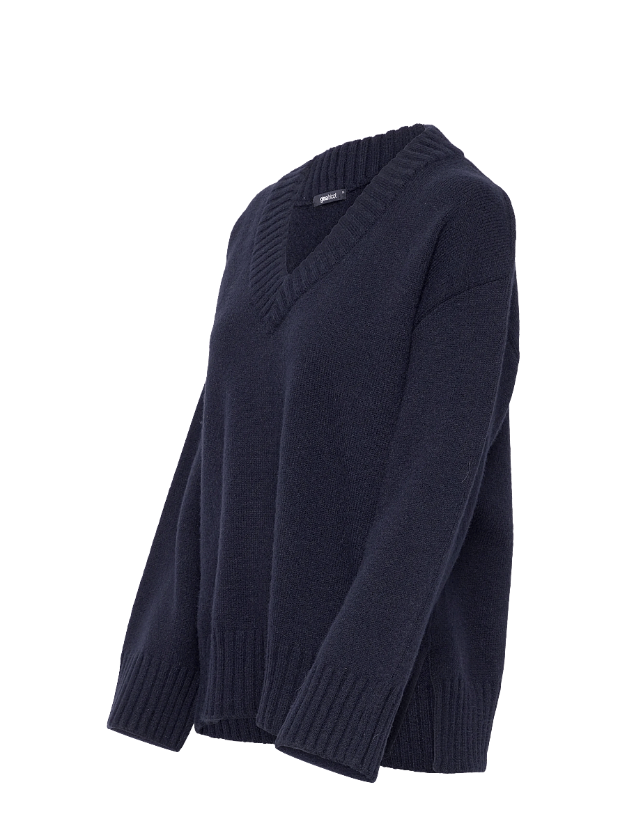 Gina Tricot - V-neck knitted sweater - pullover - navy blazer (5853) - 3