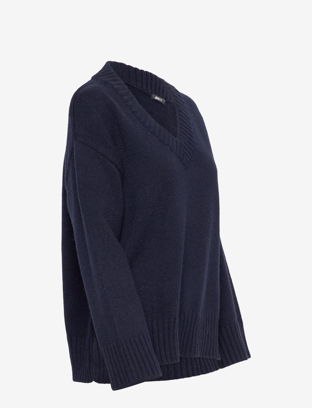 Gina Tricot - V-neck knitted sweater - stickade tröjor - navy blazer (5853) - 3