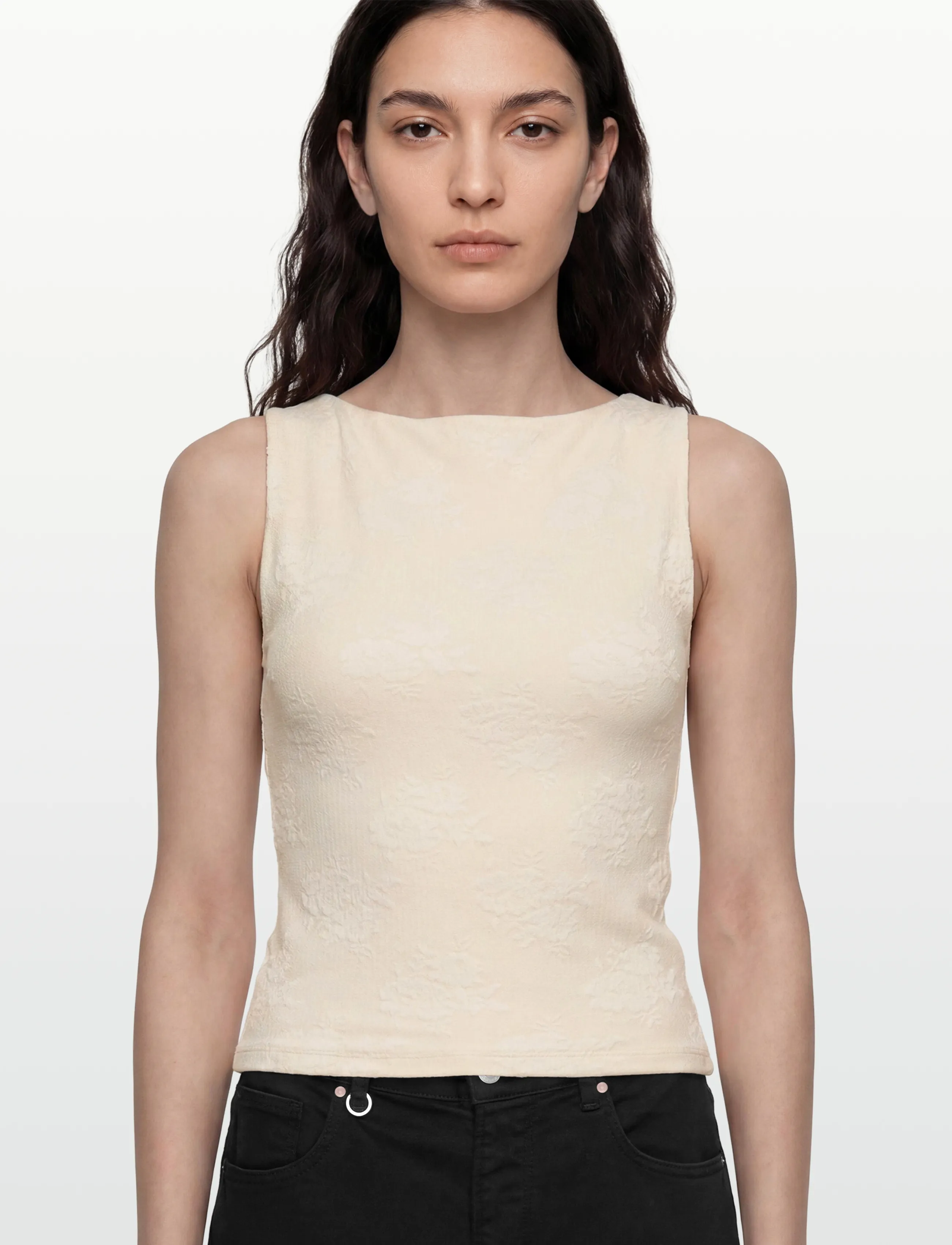 Gina Tricot Jacquard Tank linnen dam – bild 2