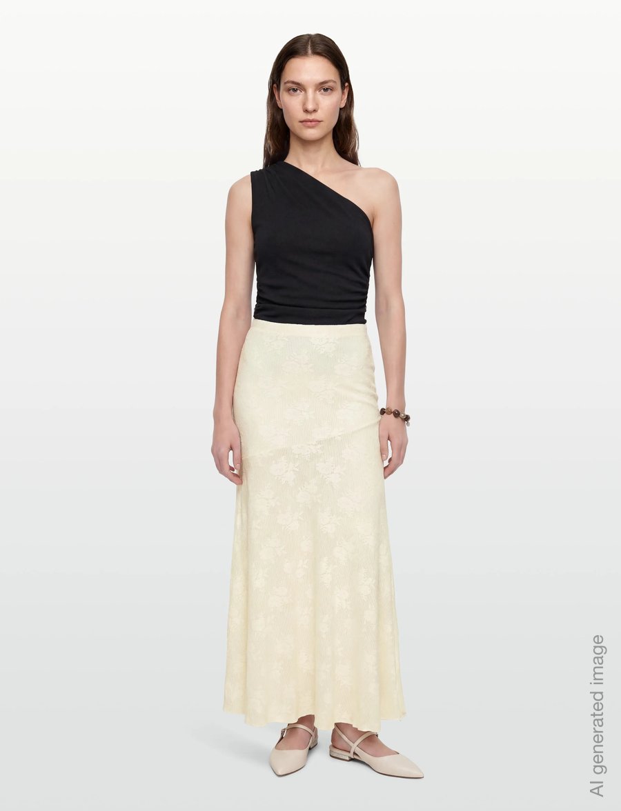 Gina Tricot - Jacquard skirt - maxi röcke - gardenia (1496) - 0