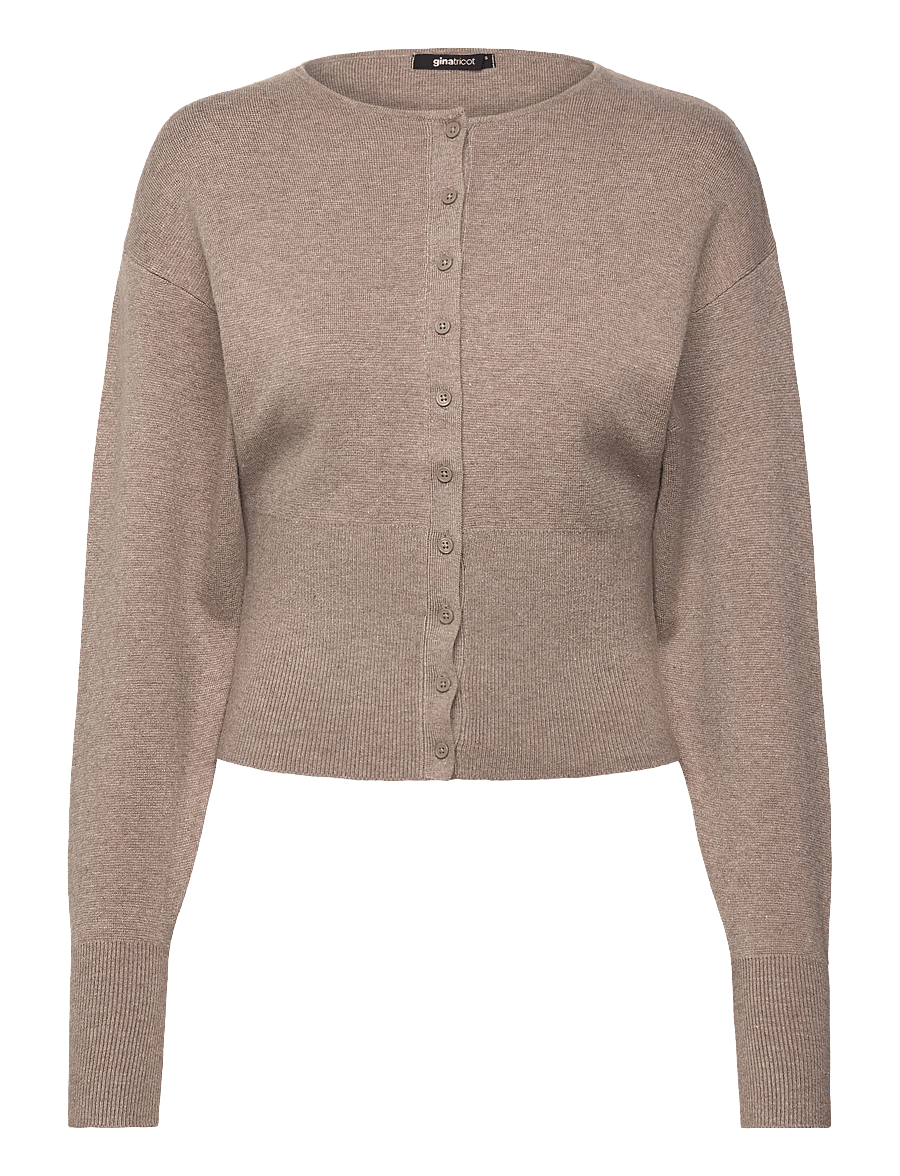 Gina Tricot - Shaped knitted cardigan - cardigans - brown melange (7924) - 1