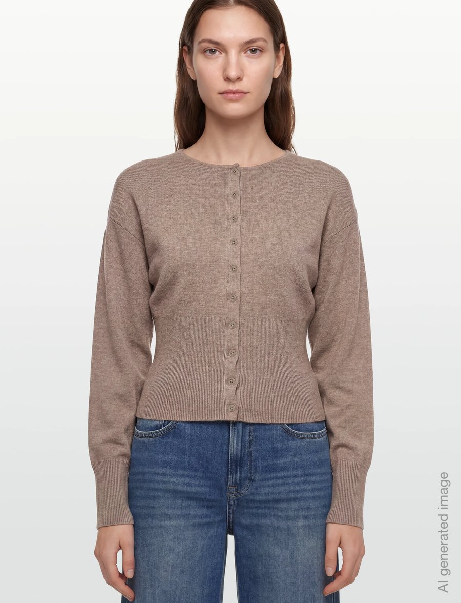 Gina Tricot - Shaped knitted cardigan - cardigans - brown melange (7924) - 3