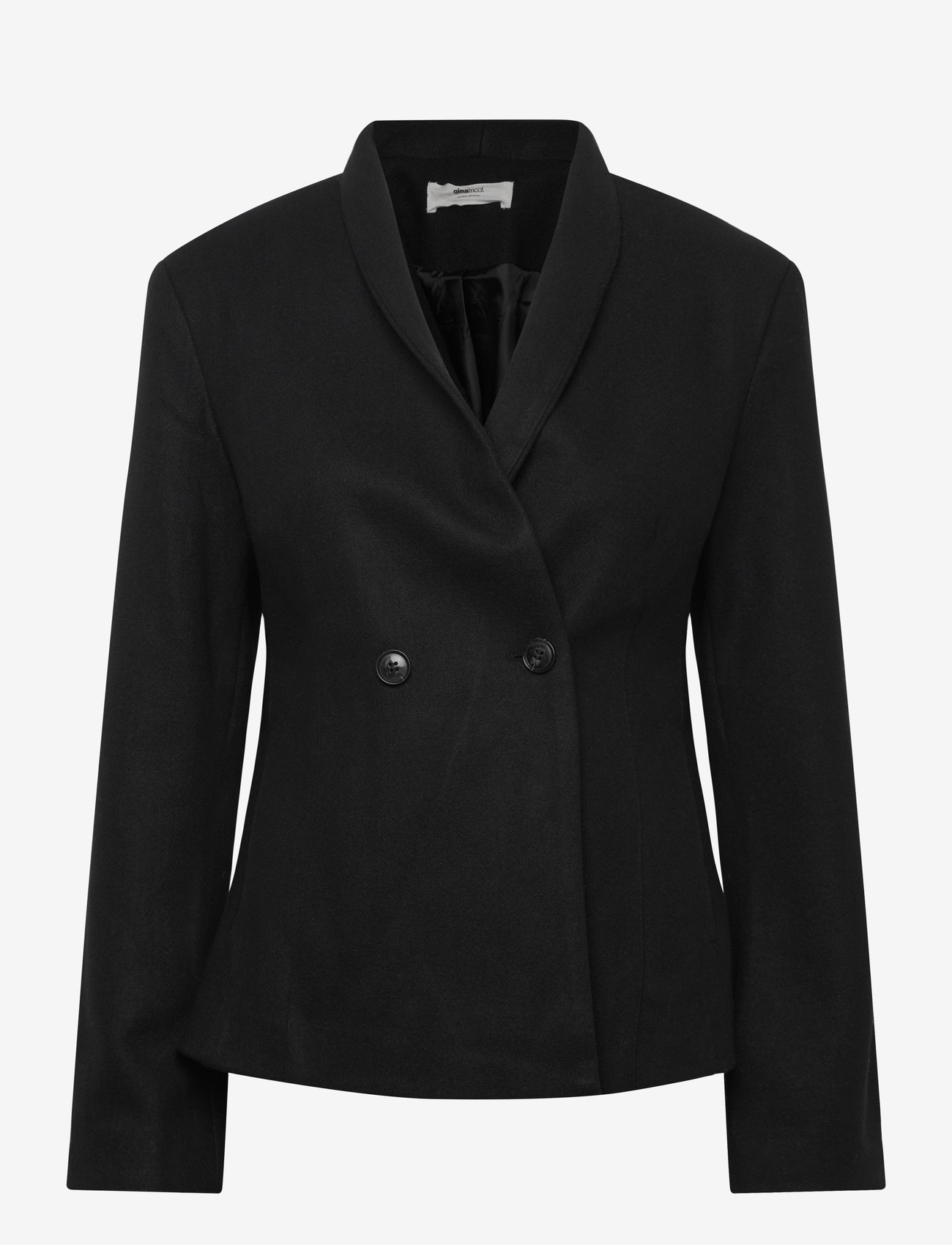 Gina Tricot - Shaped wool blend jacket - wool jackets - black (9000) - 0