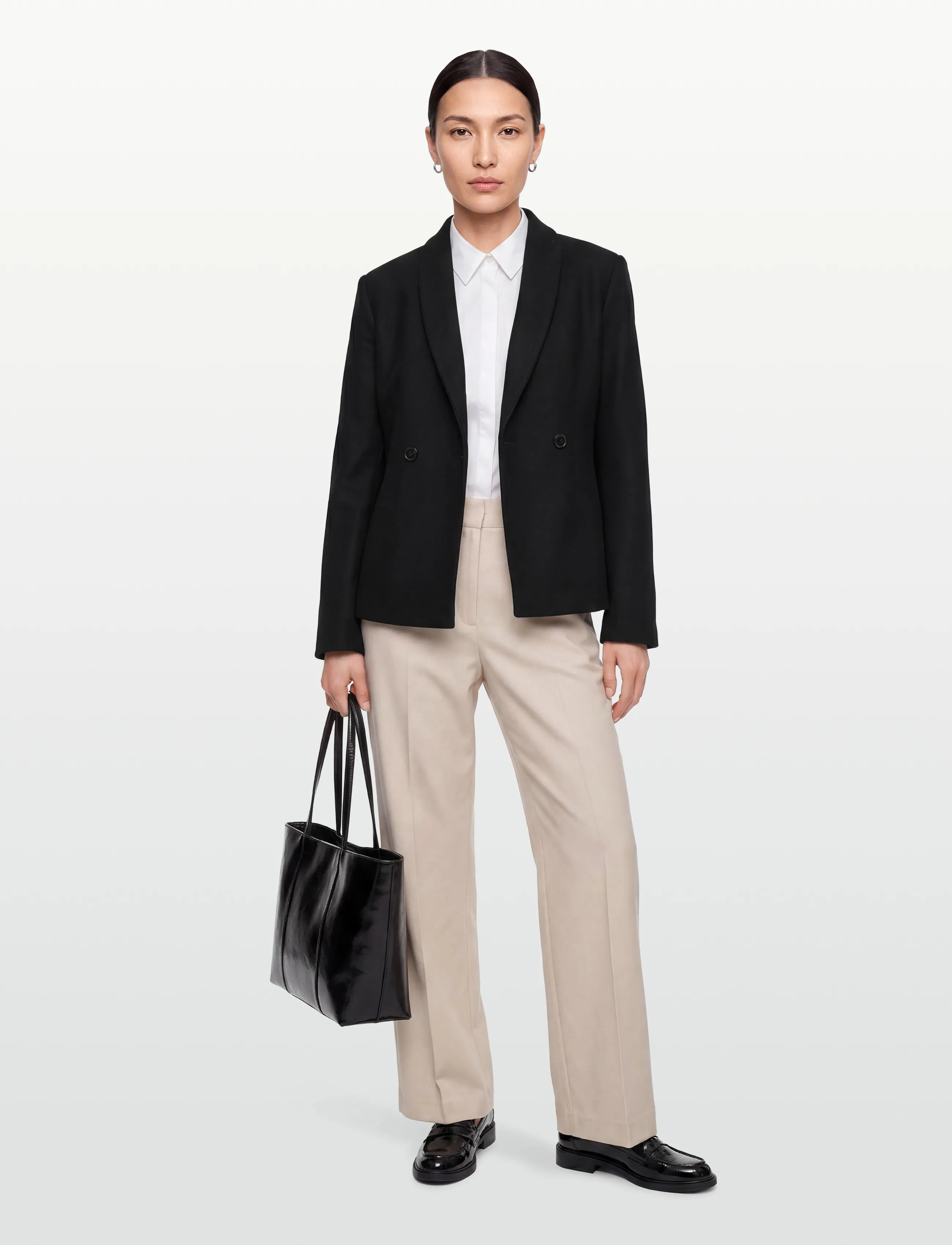 Gina Tricot Shaped Wool Blend Jacket, M, Black, Jakker > Uldjakker, Dame
