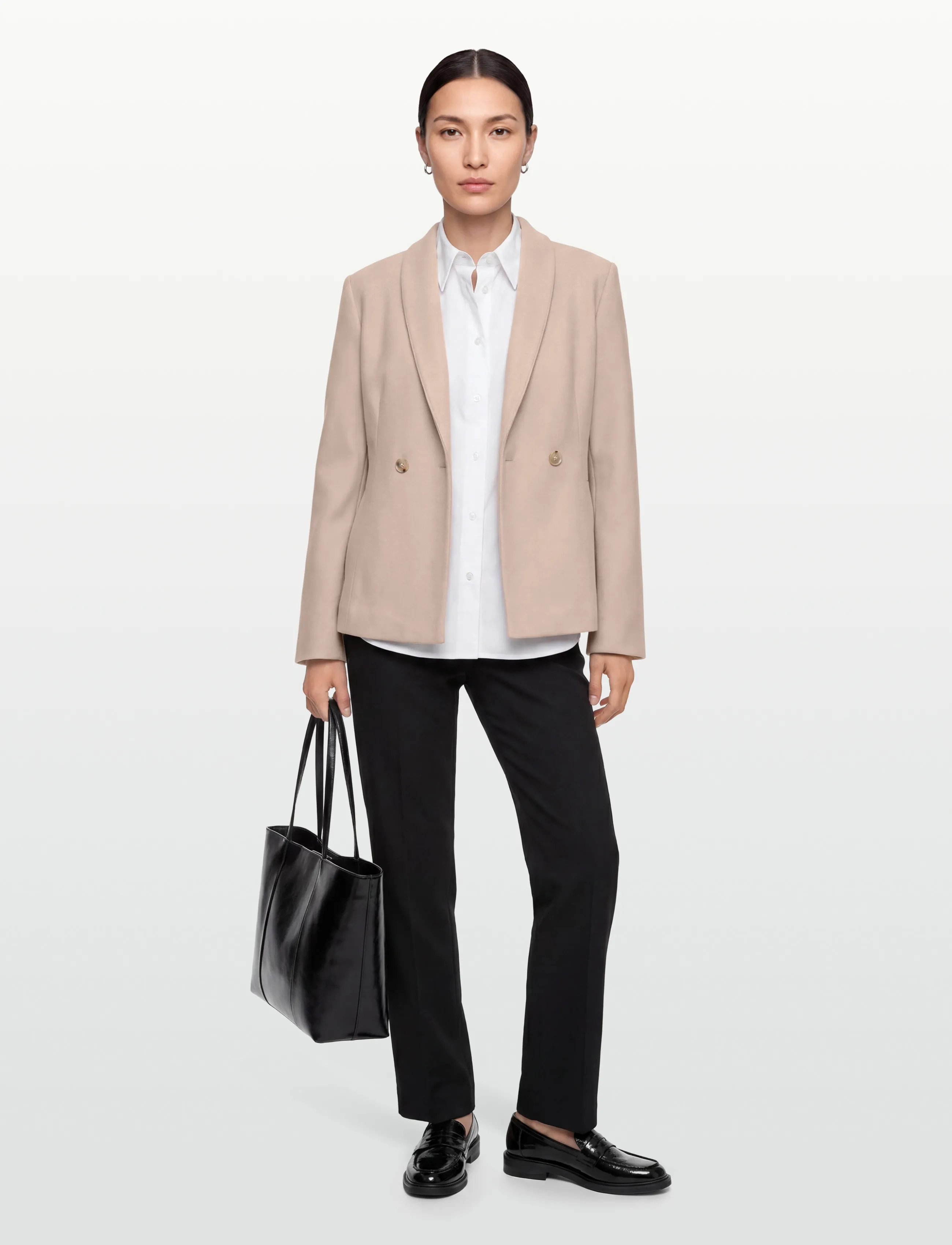 Gina Tricot Shaped Wool Blend Jacket, XS, Beige, Jakker > Uldjakker, Dame