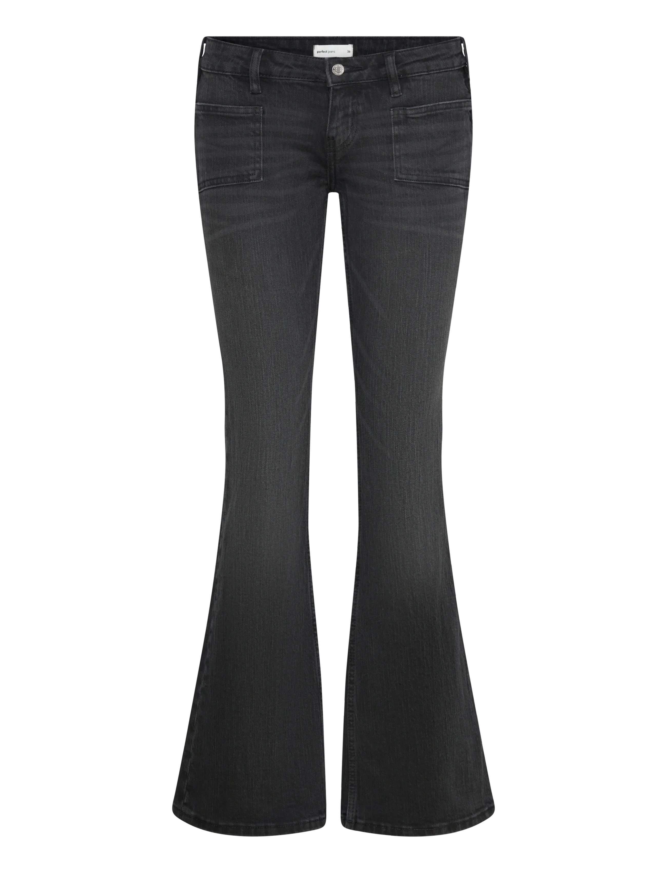 Gina Tricot Low flare jeans - Sport test Lino - OFFBLACK / grey