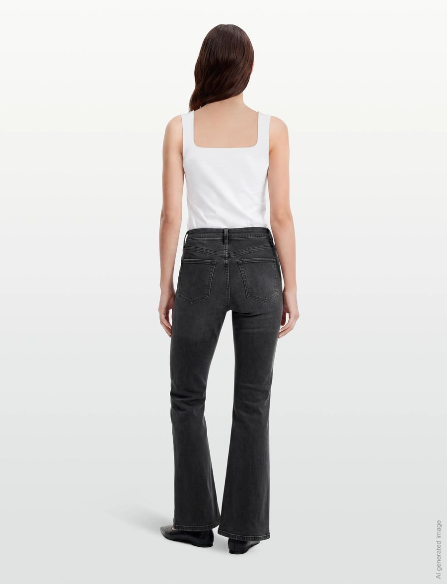 Gina Tricot - Low flare jeans - schlaghosen - offblack - 4