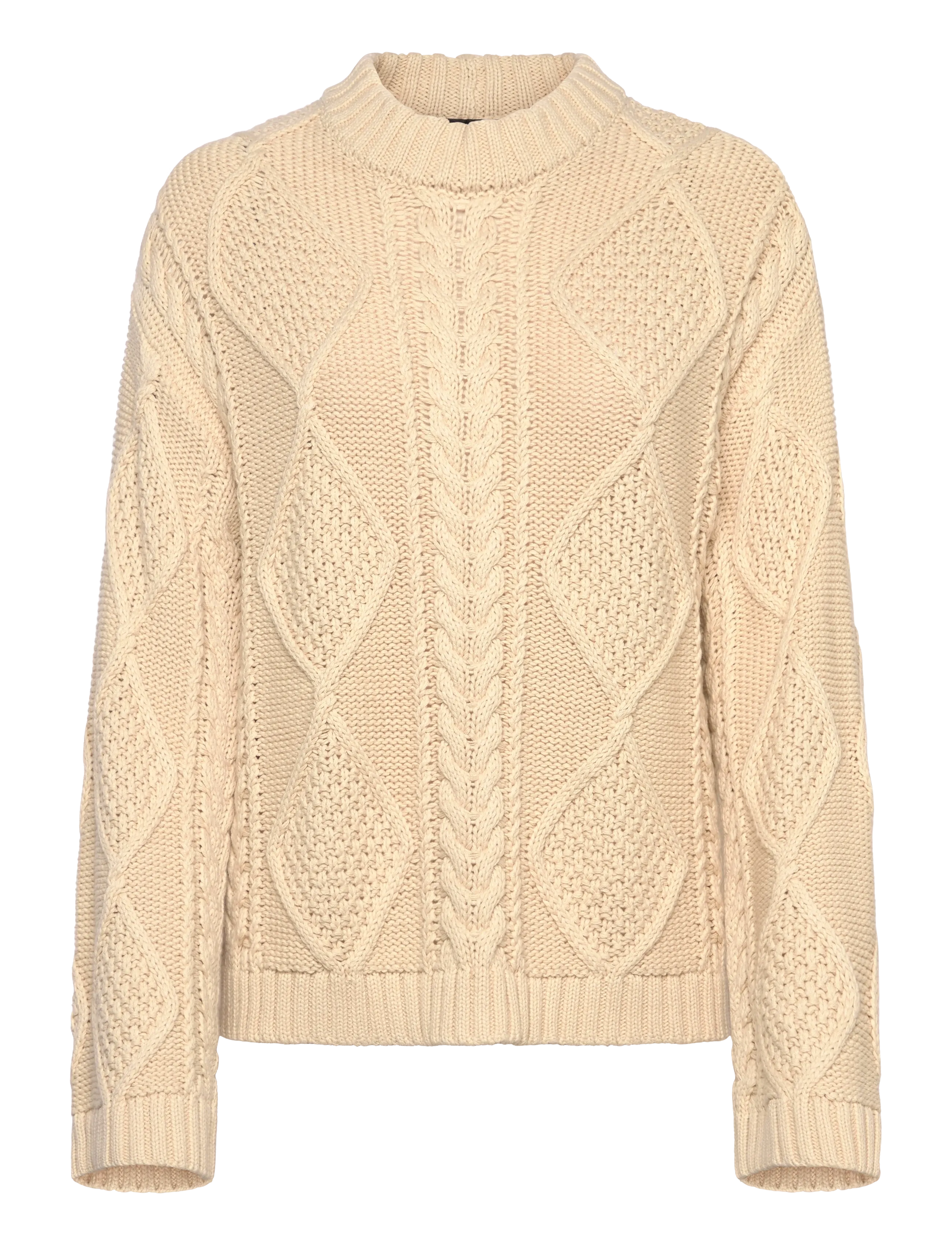 Gina Tricot Knitted cable sweater - Nyheter - ALMOND MILK (7059) / cream