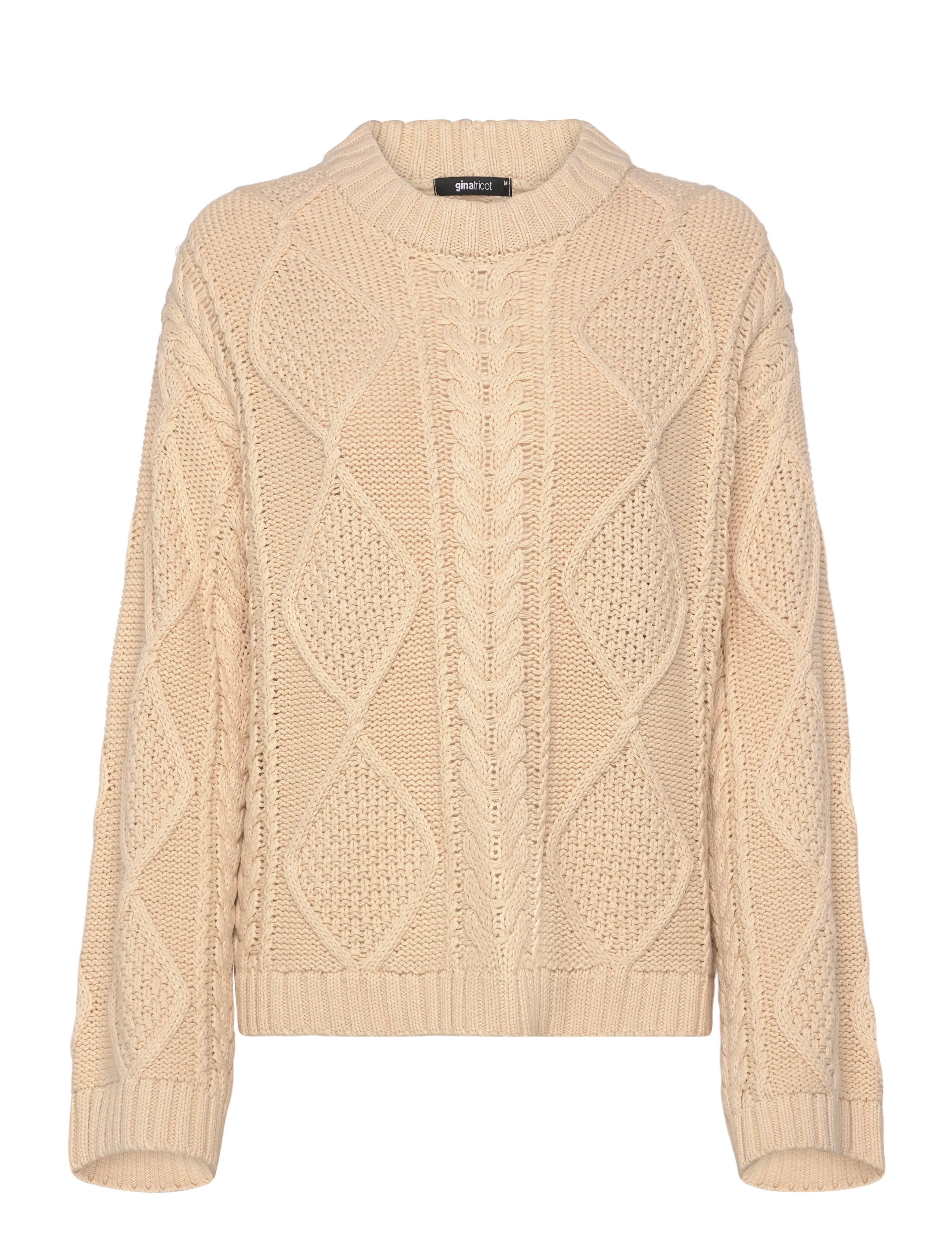 Gina Tricot Knitted cable sweater - Nyheter - ALMOND MILK (7059) / cream