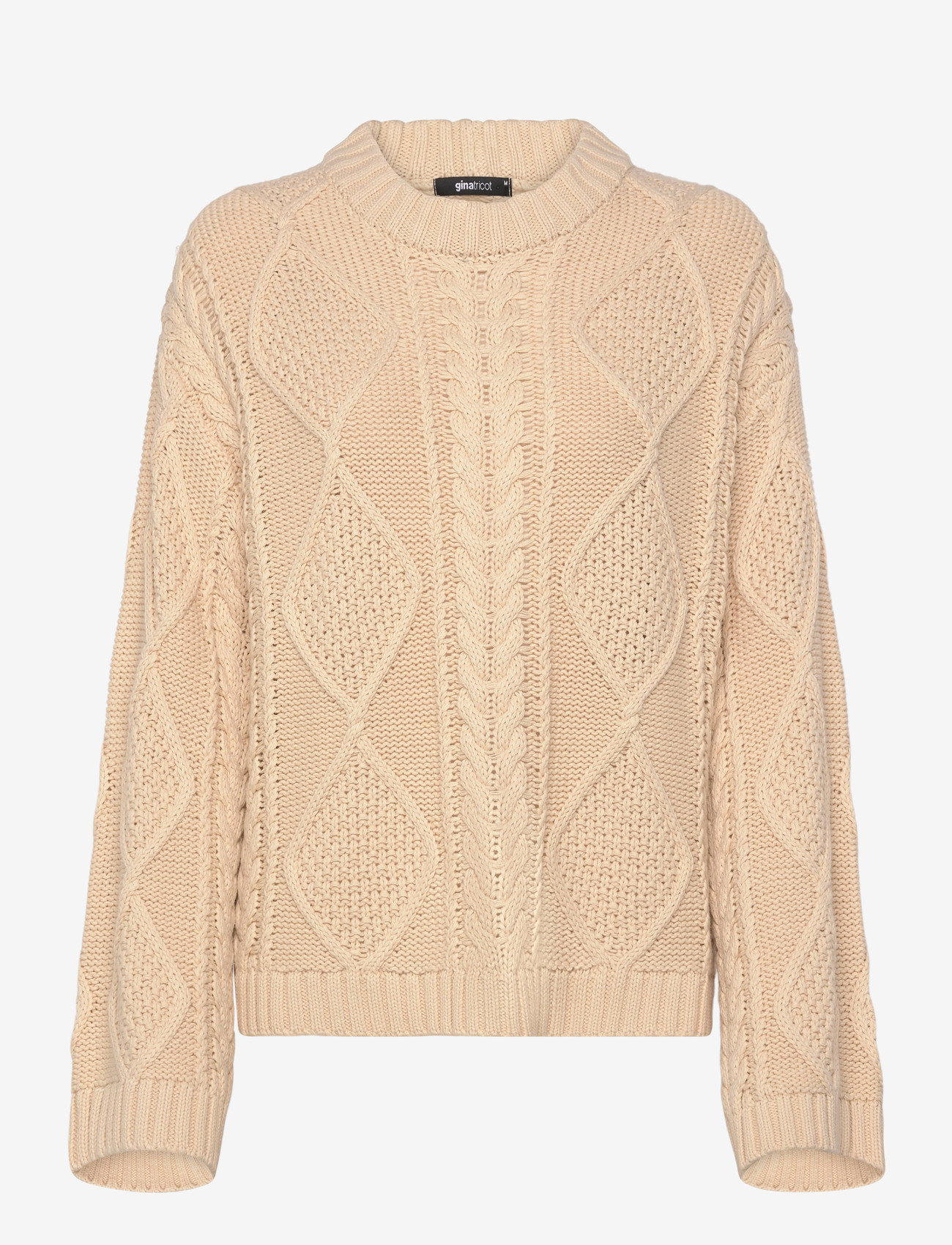 Gina Tricot - Knitted cable sweater - stickade tröjor - almond milk (7059) - 0