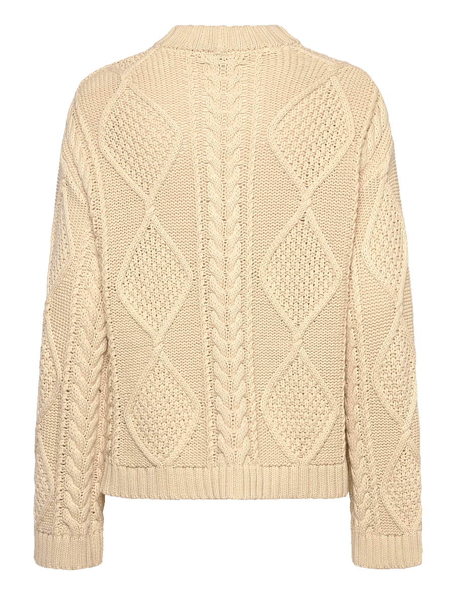 Gina Tricot - Knitted cable sweater - jumpers - almond milk (7059) - 2