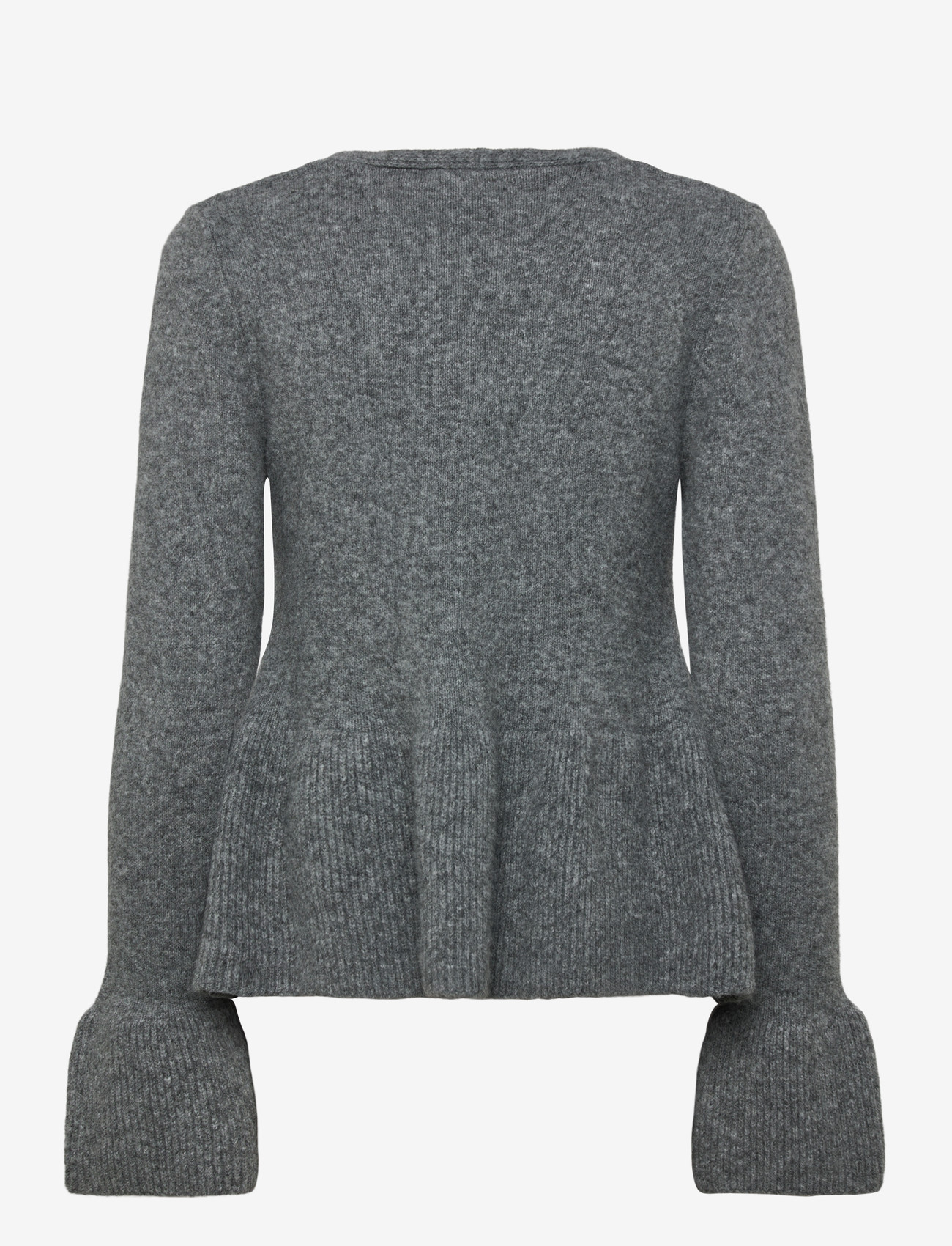 Gina Tricot - Knitted peplum cardigan - cardigans - mid grey mel (8022) - 1