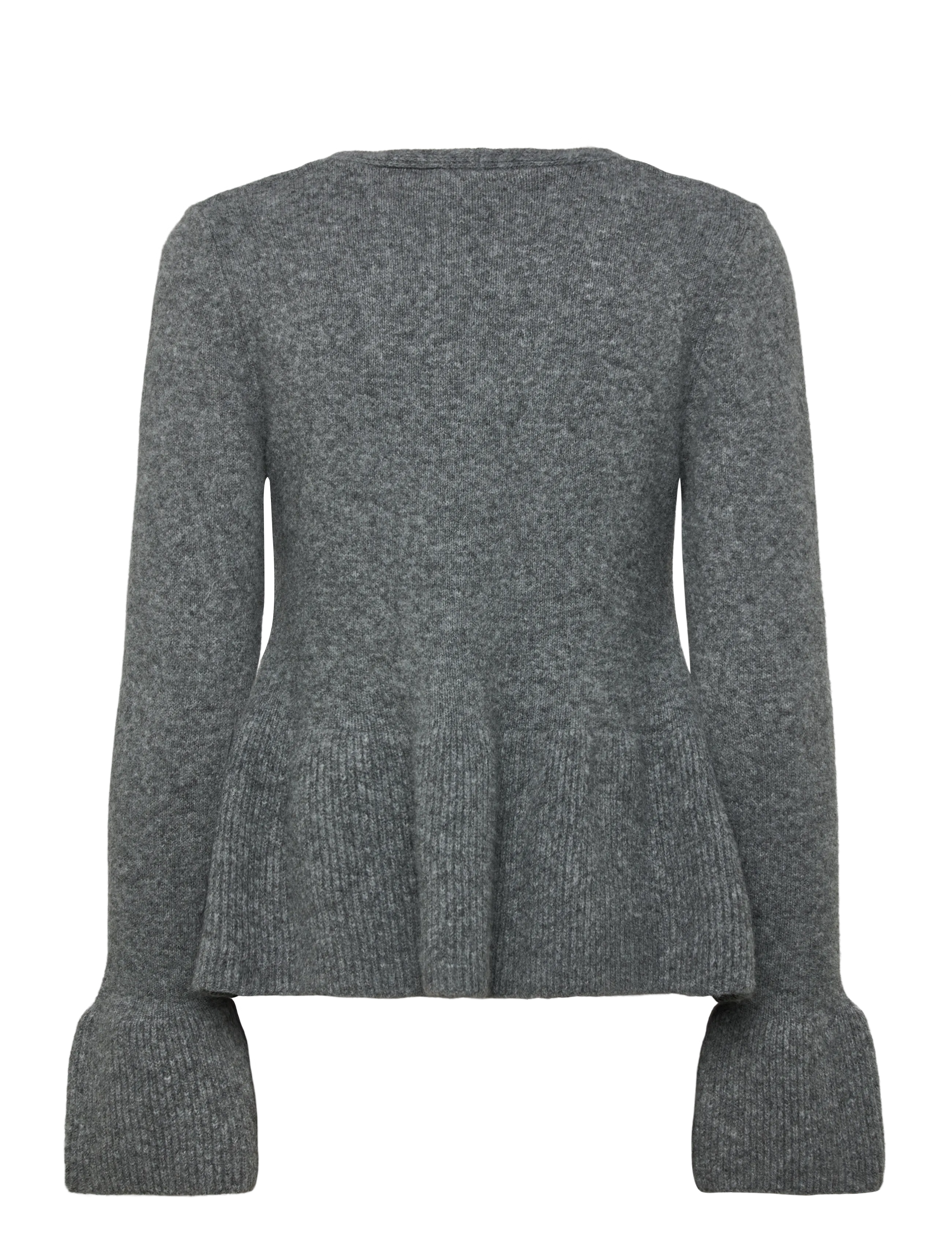Gina Tricot - Knitted peplum cardigan - cardigans - mid grey mel (8022) - 2