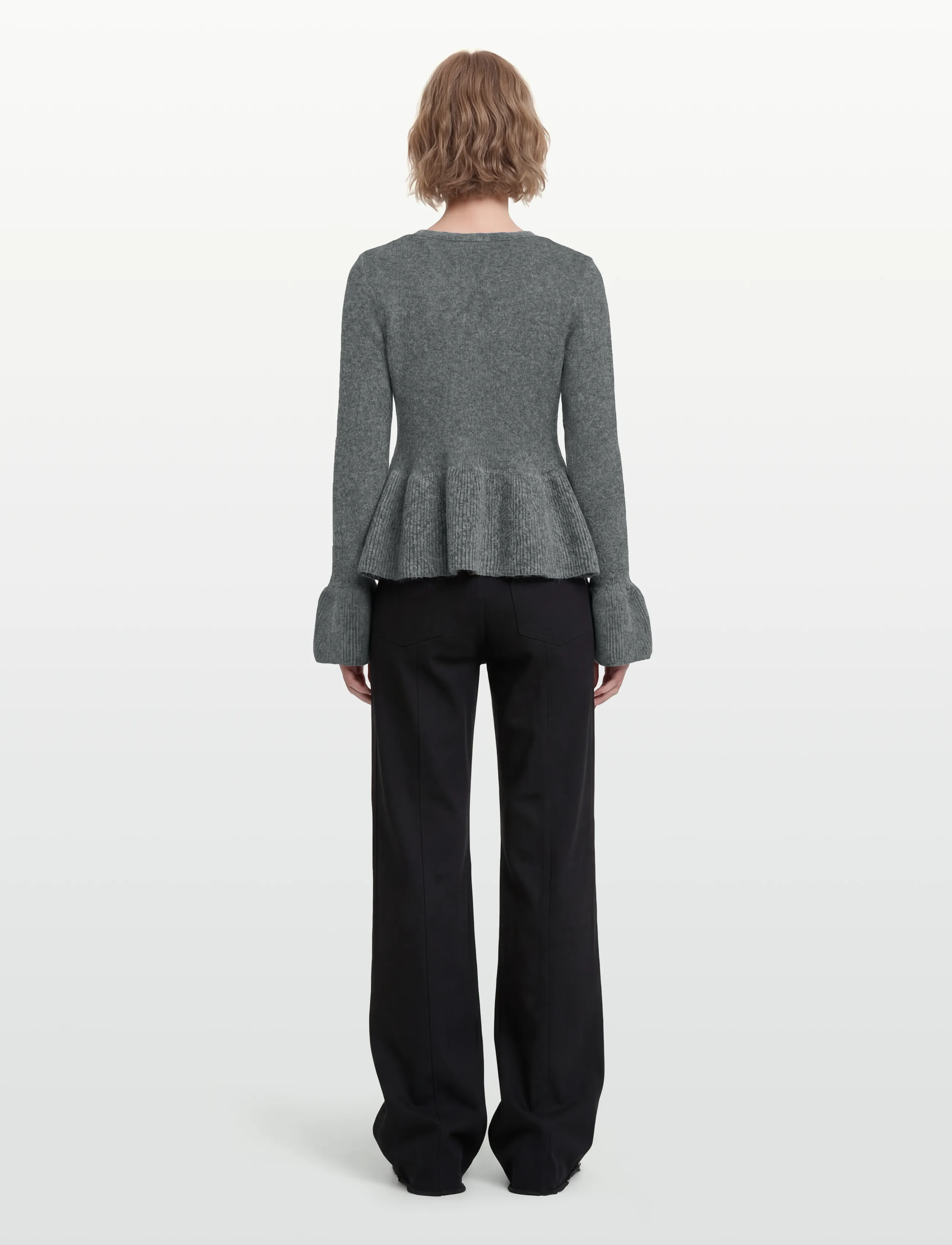 Gina Tricot - Knitted peplum cardigan - cardigans - mid grey mel (8022) - 4