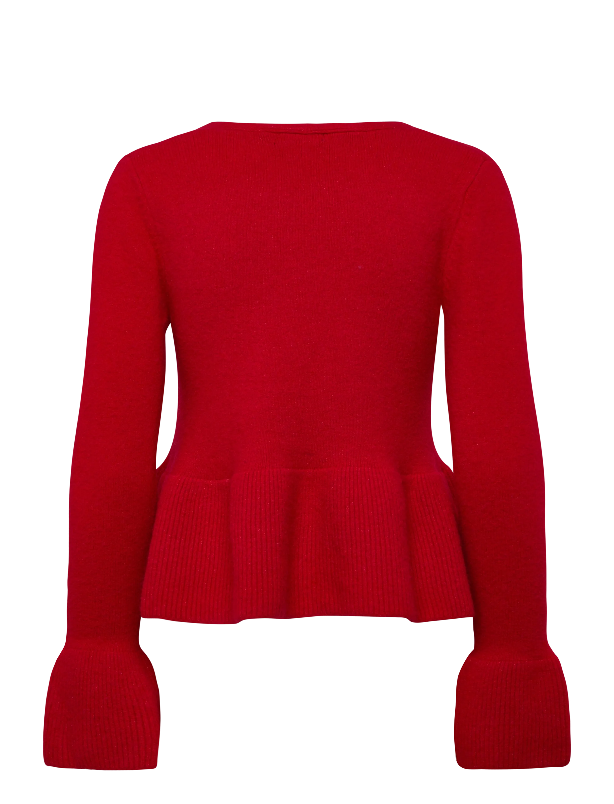 Gina Tricot - Knitted peplum cardigan - cardigans - red (3653) - 1