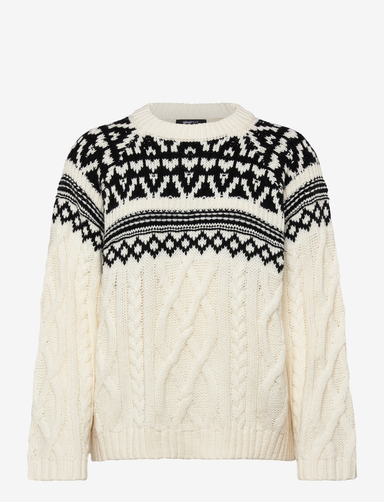 Gina Tricot - Jacquard knitted sweater - stickade tröjor - cream (1047) - 0