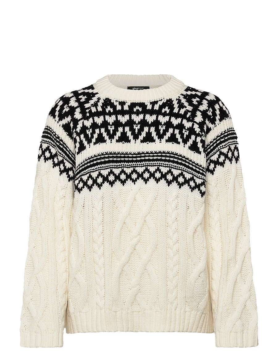 Gina Tricot - Jacquard knitted sweater - striktrøjer - cream (1047) - 1