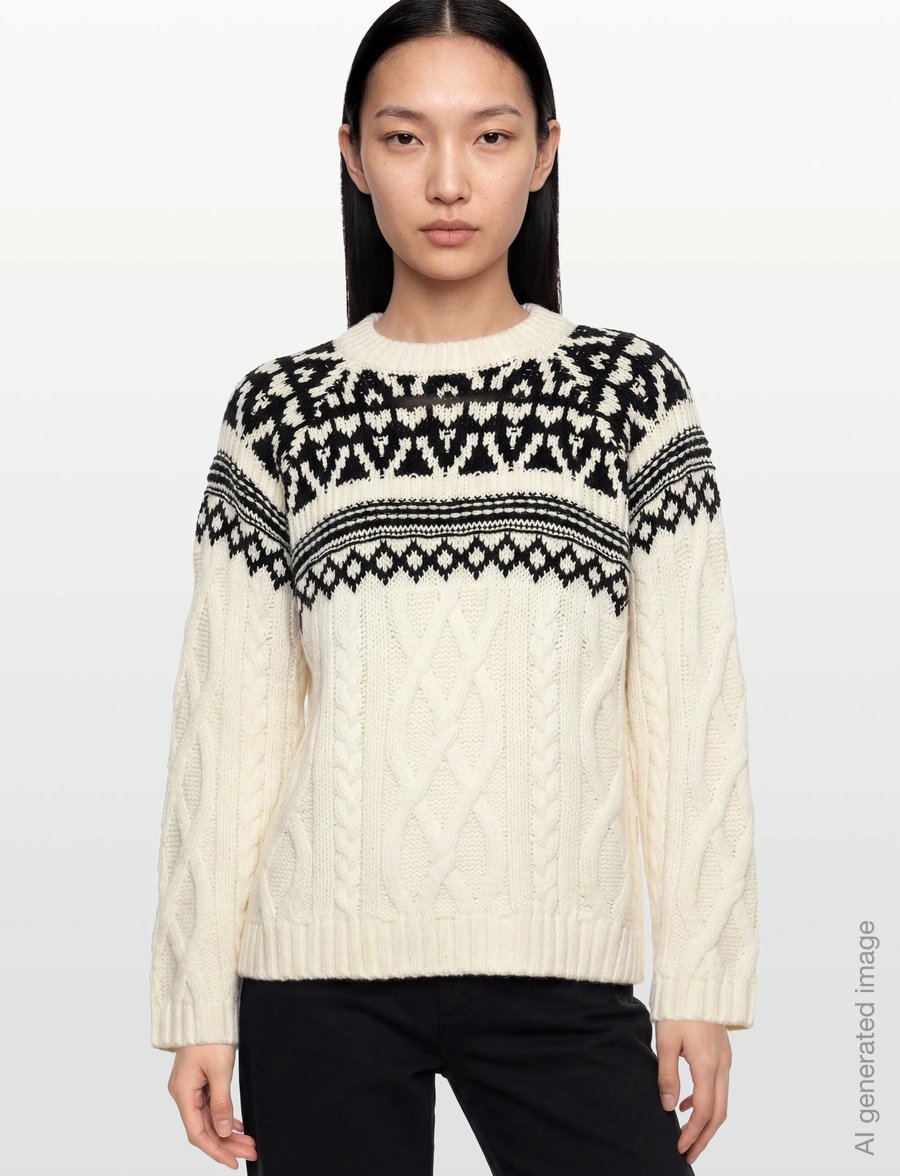 Gina Tricot - Jacquard knitted sweater - striktrøjer - cream (1047) - 3