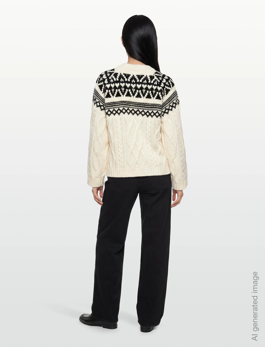 Gina Tricot - Jacquard knitted sweater - striktrøjer - cream (1047) - 4