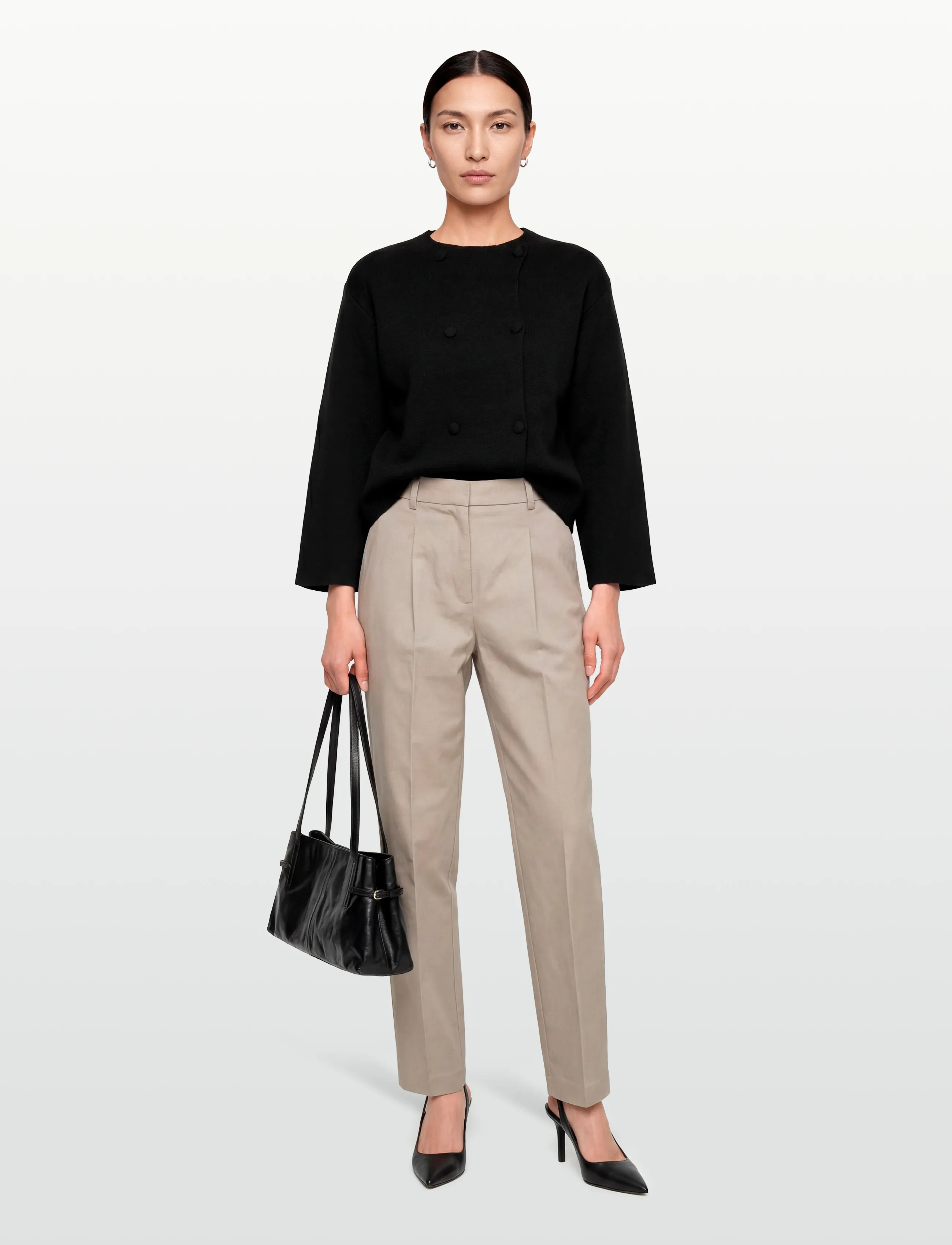 Gina Tricot - Knitted button cardigan - kardigani - black (9000) - 0