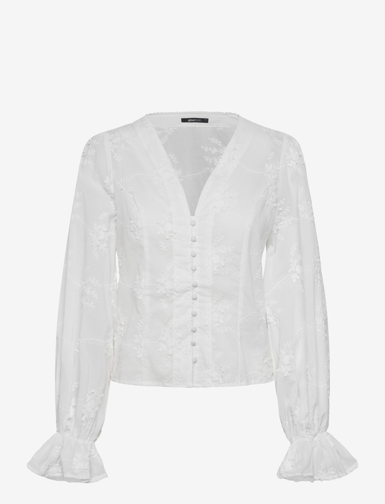 Gina Tricot - 3d flower top - langærmede bluser - offwhite - 0