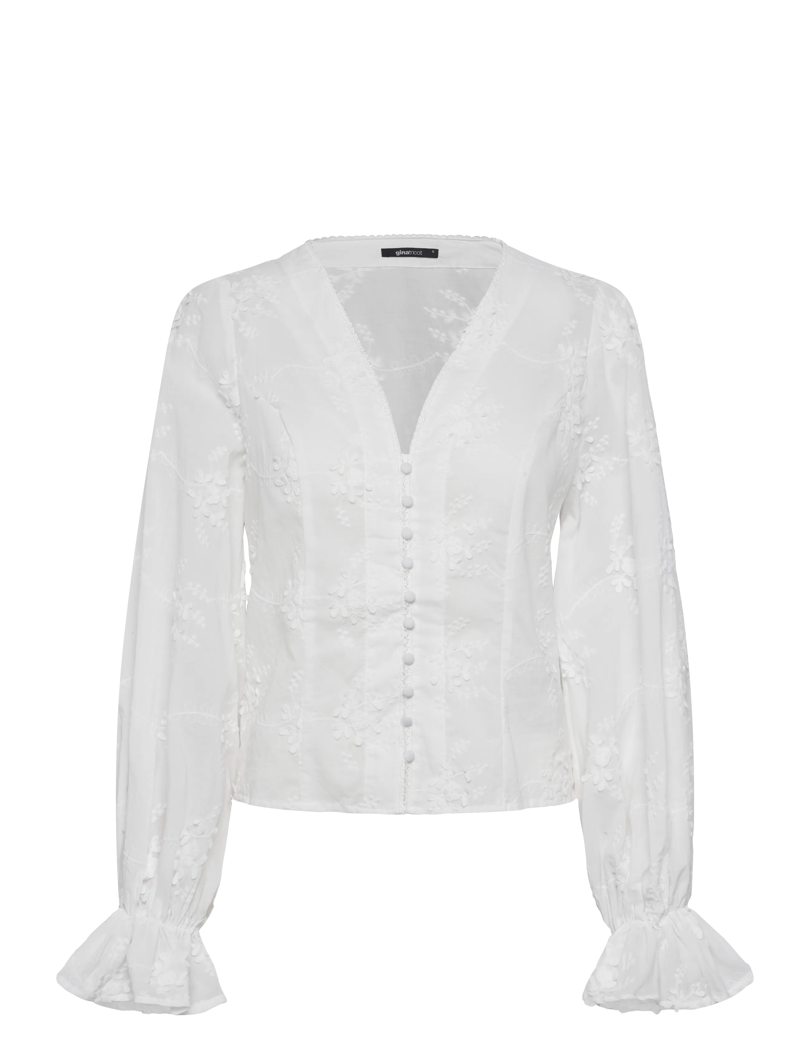 Gina Tricot 3d flower top - Swedish brands - OFFWHITE / white