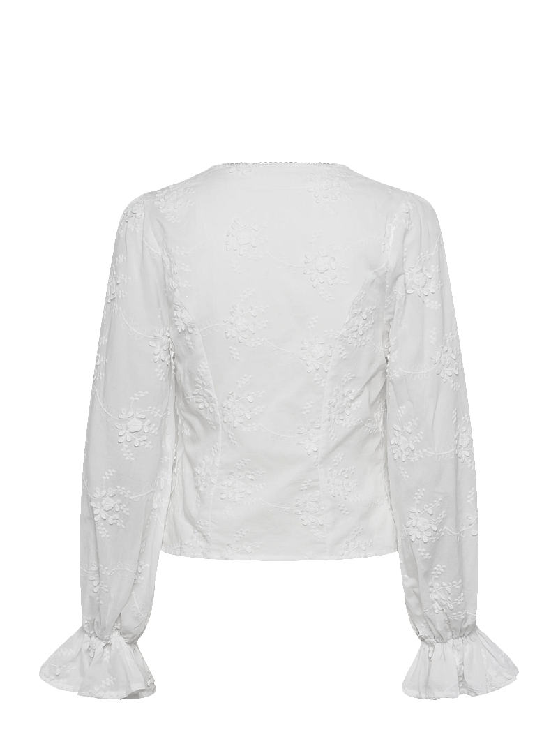 Gina Tricot - 3d flower top - langærmede bluser - offwhite - 1