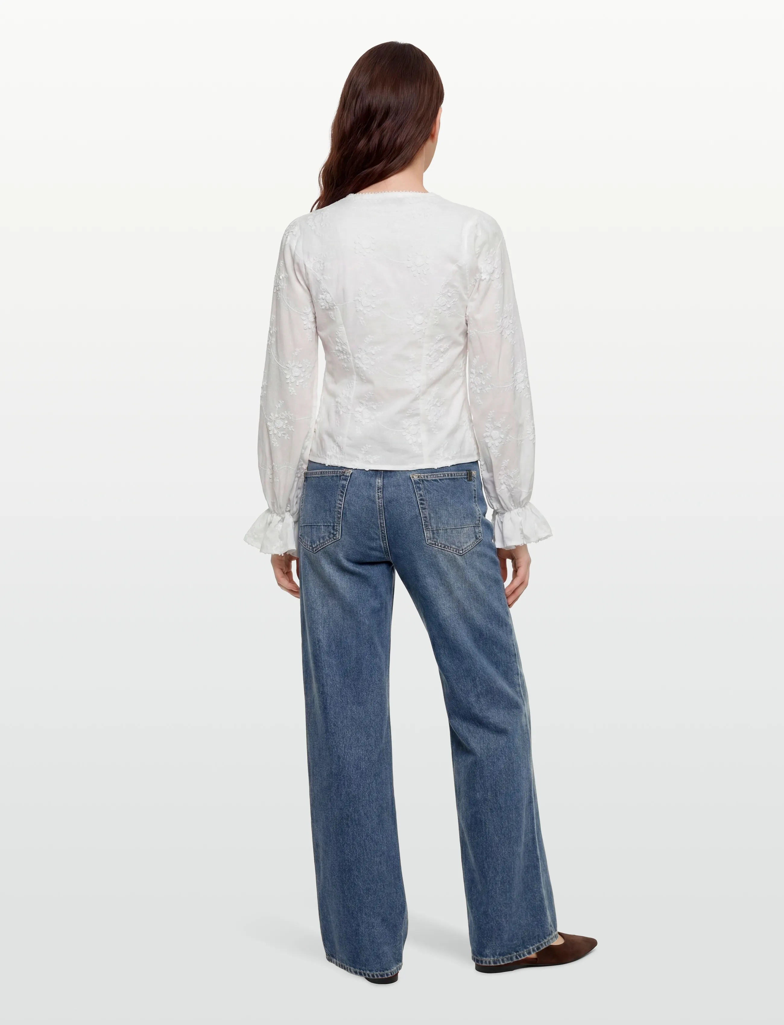 Gina Tricot - 3d flower top - pikkade varrukatega pluusid - offwhite - 4