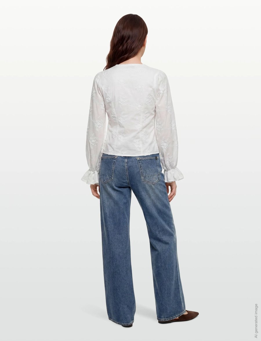 Gina Tricot - 3d flower top - pikkade varrukatega pluusid - offwhite - 4
