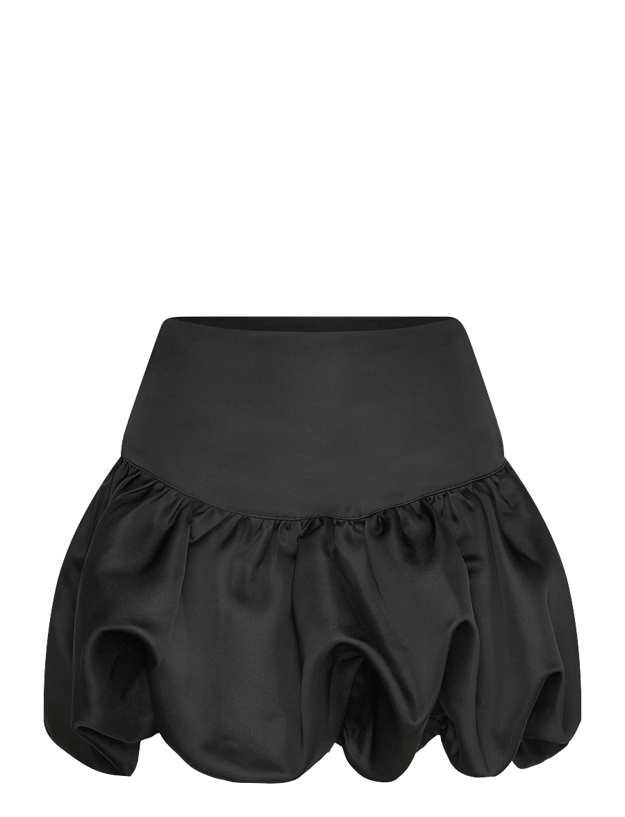 Gina Tricot - Satin balloon mini skirt - korte nederdele - black (9000) - 0