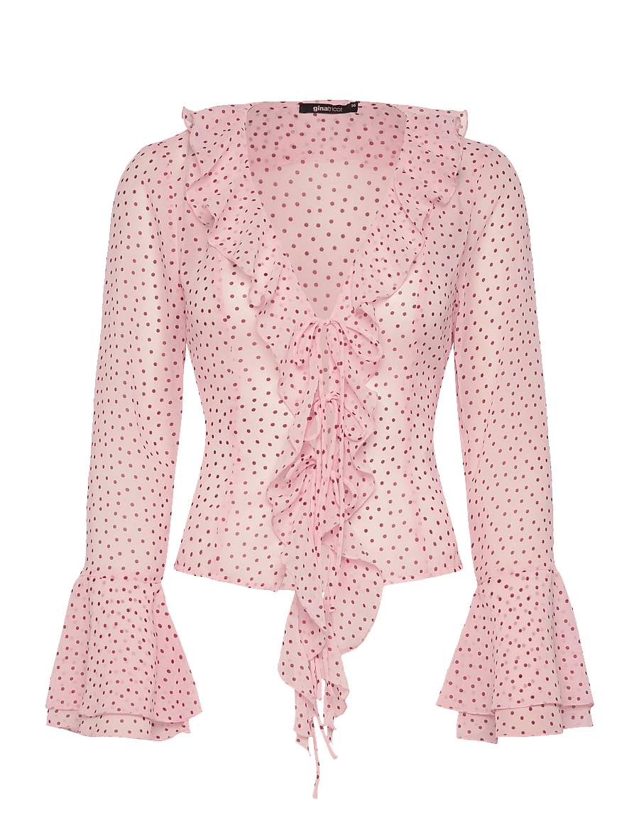 Gina Tricot - Frill blouse - pikkade varrukatega pluusid - dot aop (9508) - 1