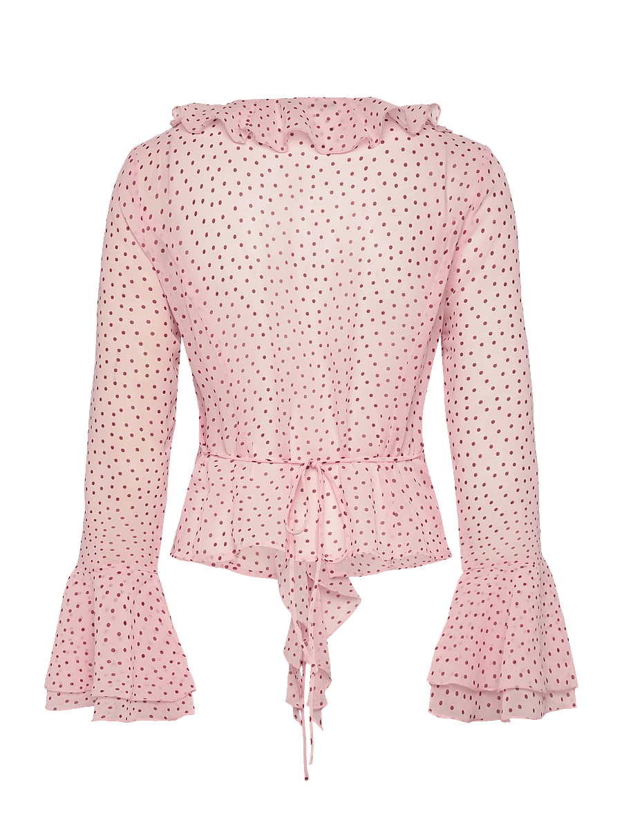 Gina Tricot - Frill blouse - pikkade varrukatega pluusid - dot aop (9508) - 2