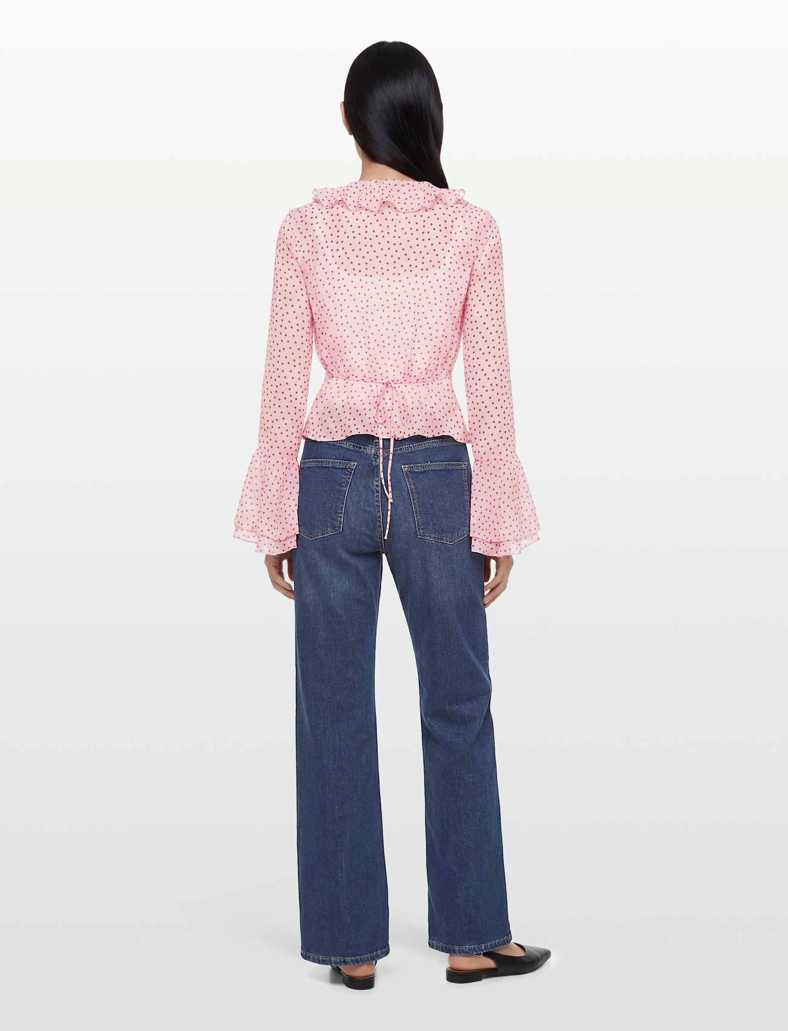 Gina Tricot - Frill blouse - pikkade varrukatega pluusid - dot aop (9508) - 4