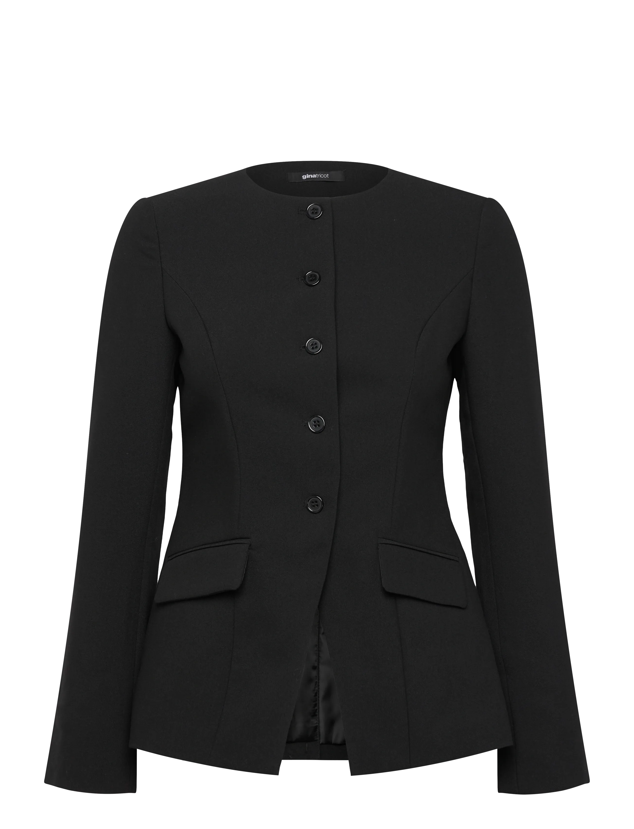 Gina Tricot High neck shaped blazer - Kläder - BLACK (9000) / black