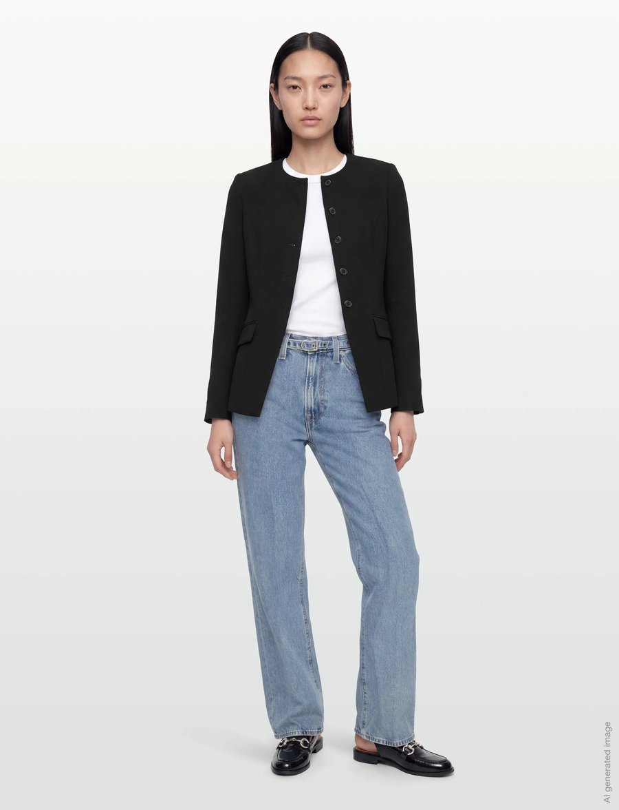 Gina Tricot - High neck shaped blazer - einreihige blazer - black (9000) - 0