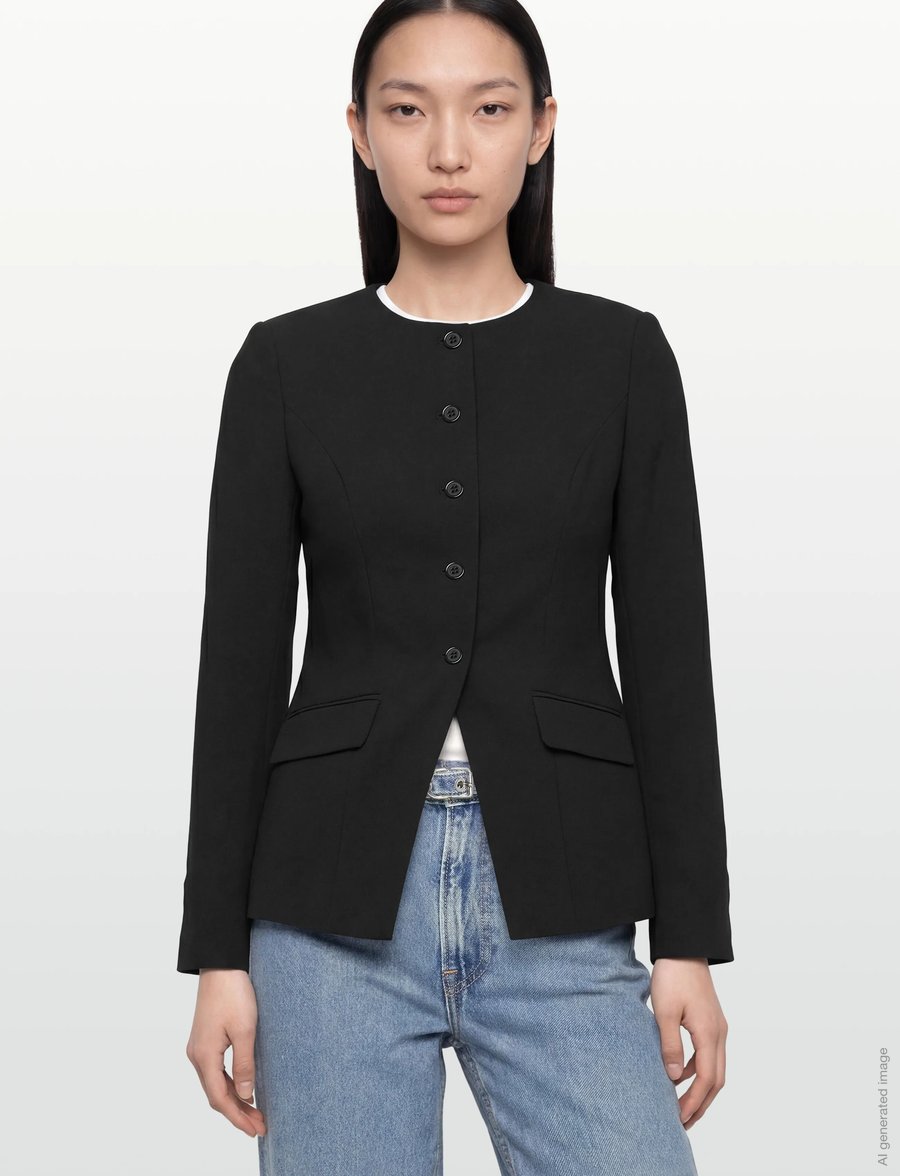 Gina Tricot - High neck shaped blazer - einreihige blazer - black (9000) - 3