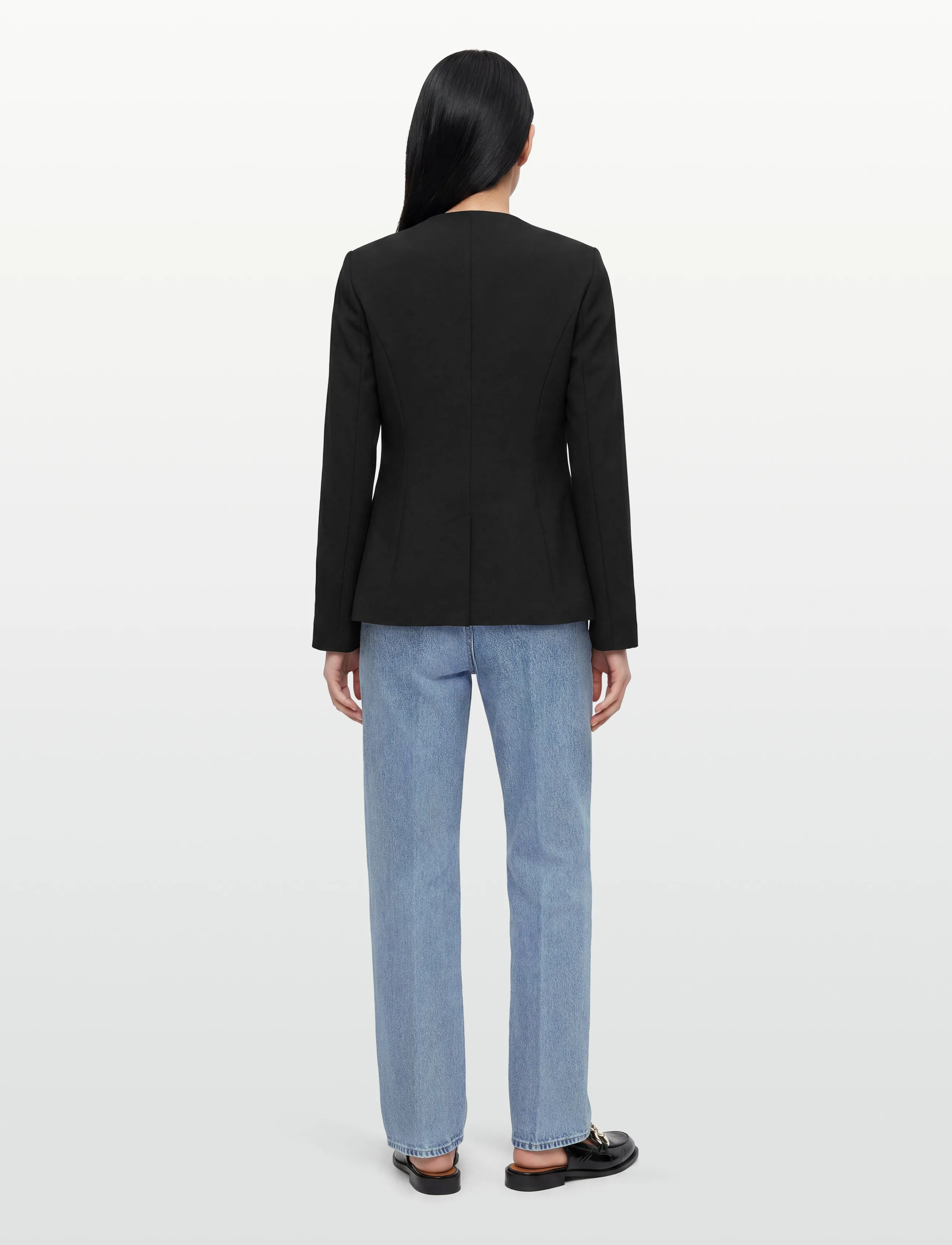 Gina Tricot - High neck shaped blazer - enkeltradede blazere - black (9000) - 4