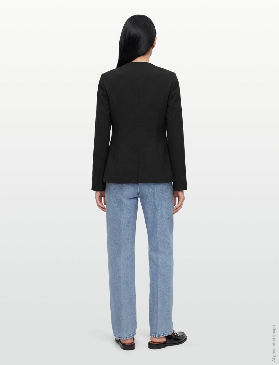Gina Tricot - High neck shaped blazer - einreihige blazer - black (9000) - 4