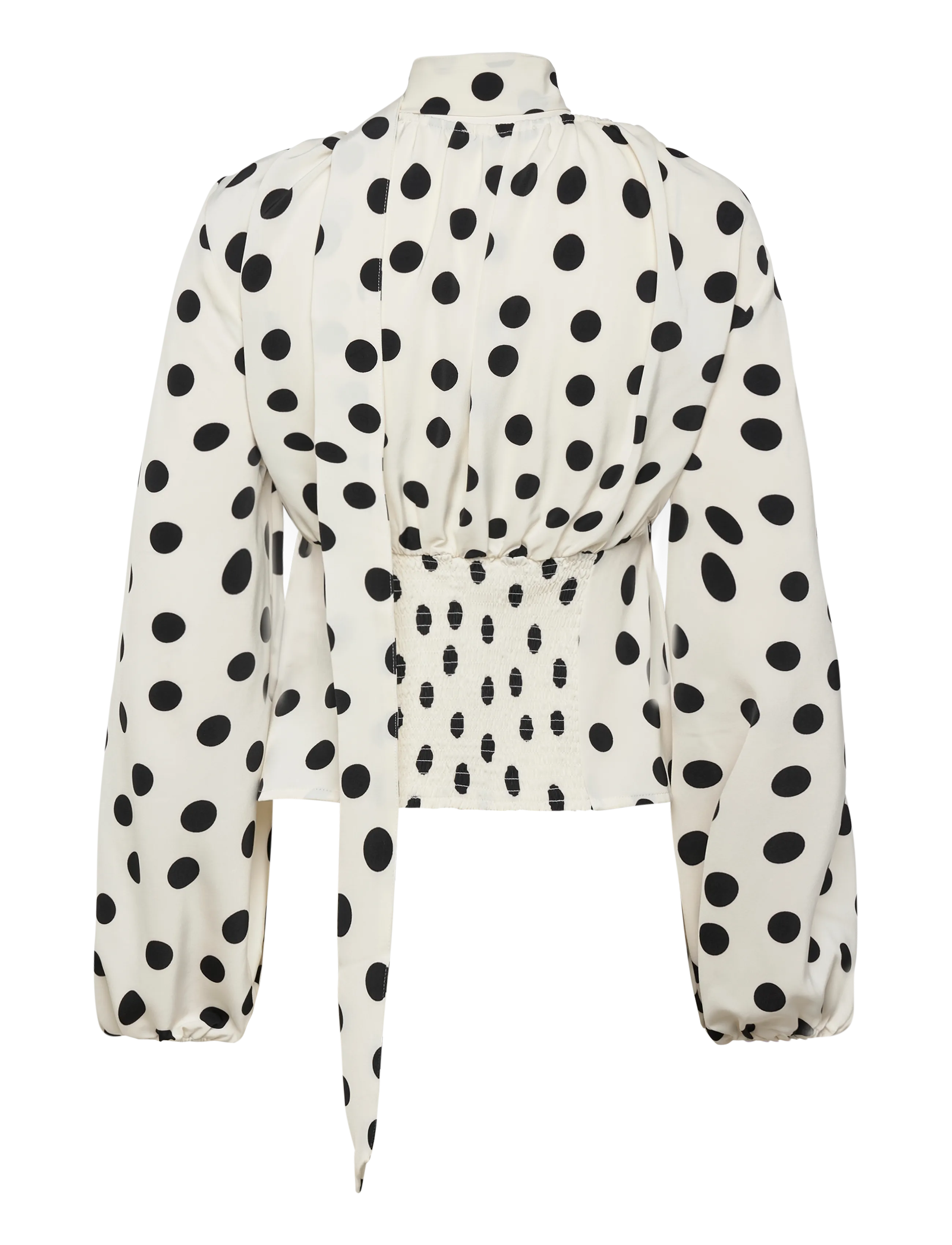 Gina Tricot - Scarf top - bluzki z długimi rękawami - offwhite dot (1526) - 1