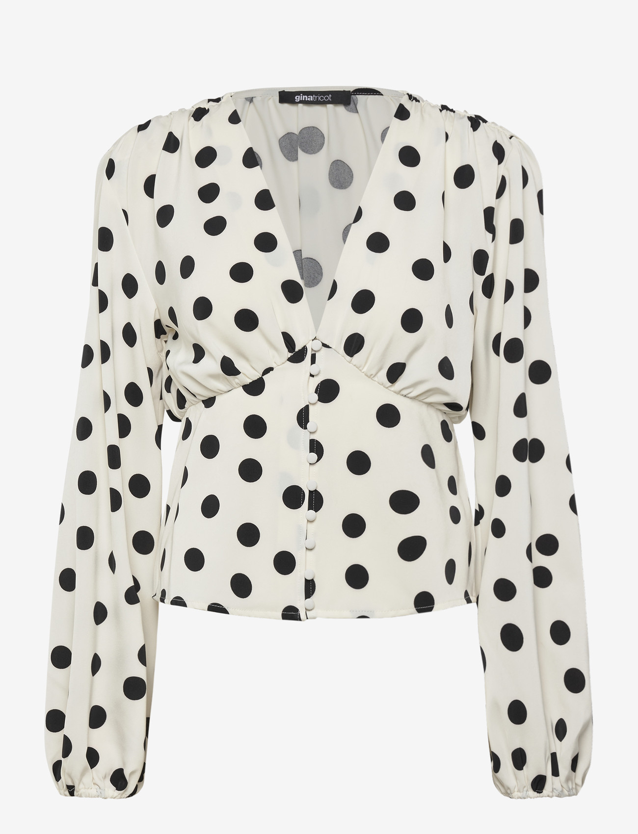 Gina Tricot - Scarf top - offwhite dot (1526) - 2