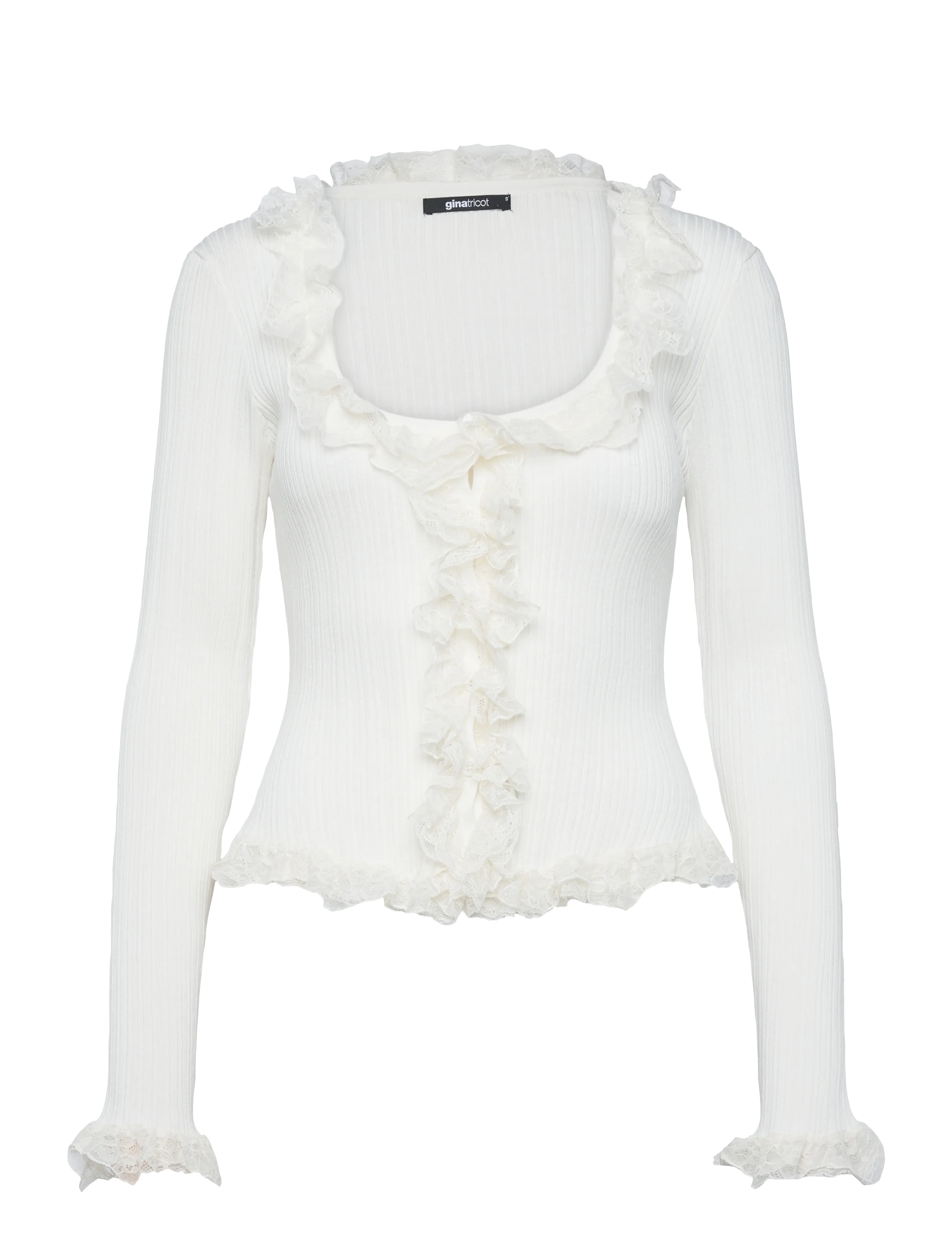 Gina Tricot Knitted lace cardigan - Nyheter - ECRU (1045) / white