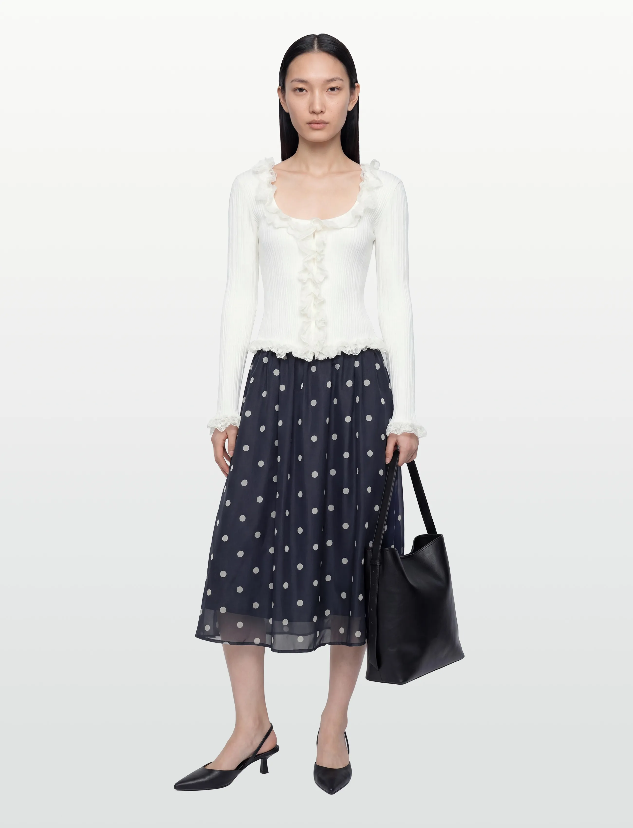 Gina Tricot - Knitted lace cardigan - cardigans - ecru (1045) - 0