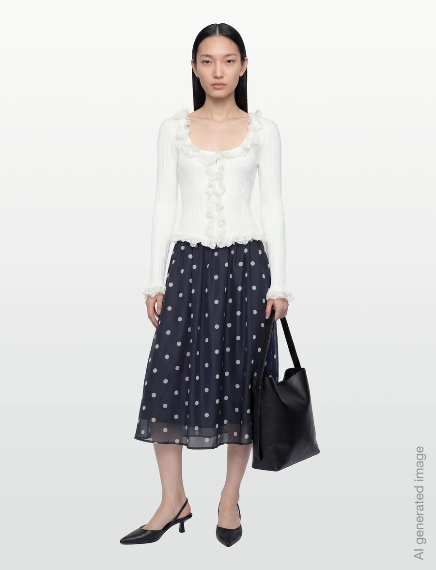 Gina Tricot - Knitted lace cardigan - koftor - ecru (1045) - 0