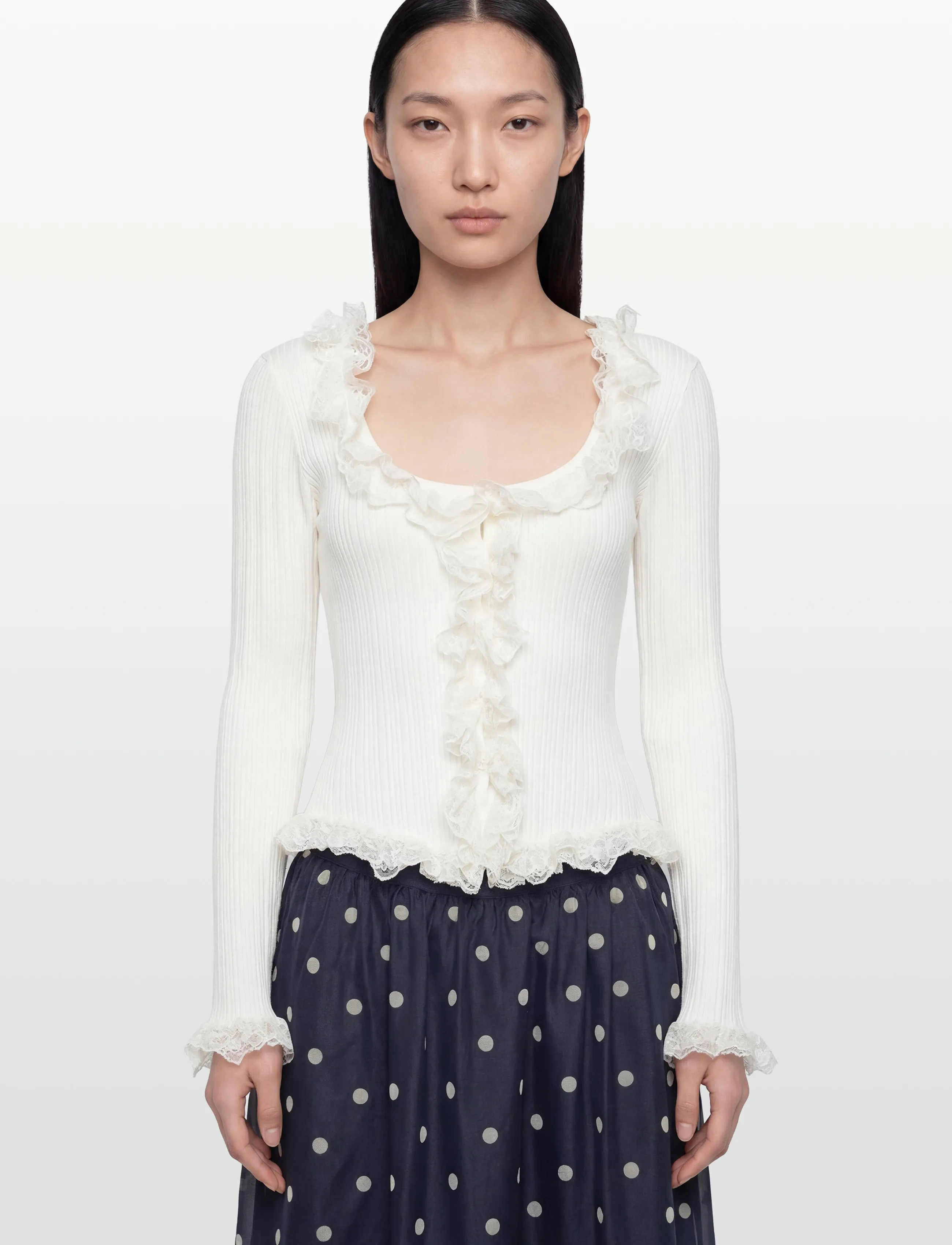 Gina Tricot - Knitted lace cardigan - cardigans - ecru (1045) - 3