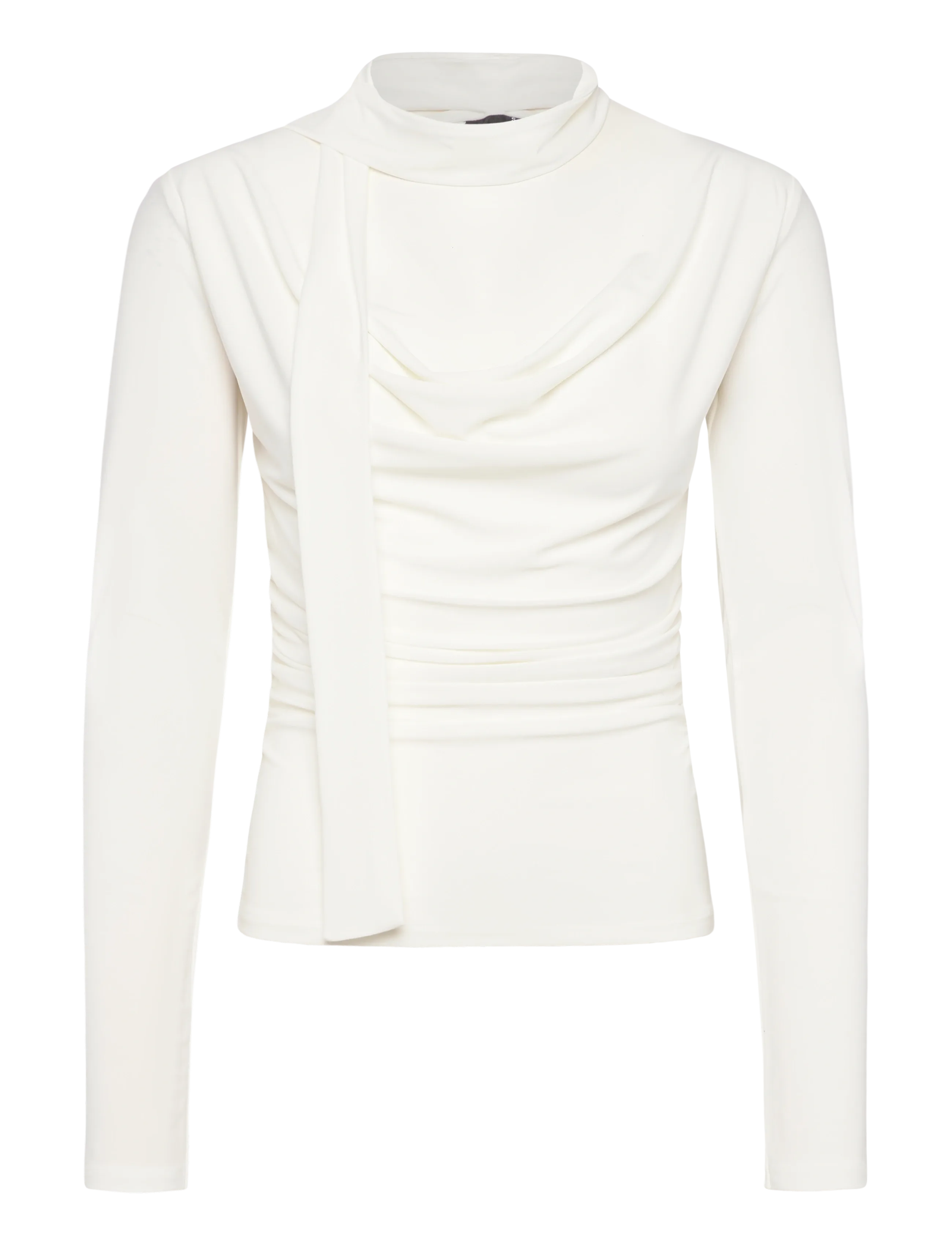 Gina Tricot Scarf top - Pikkade varrukatega alussärgid - OFFWHITE / white