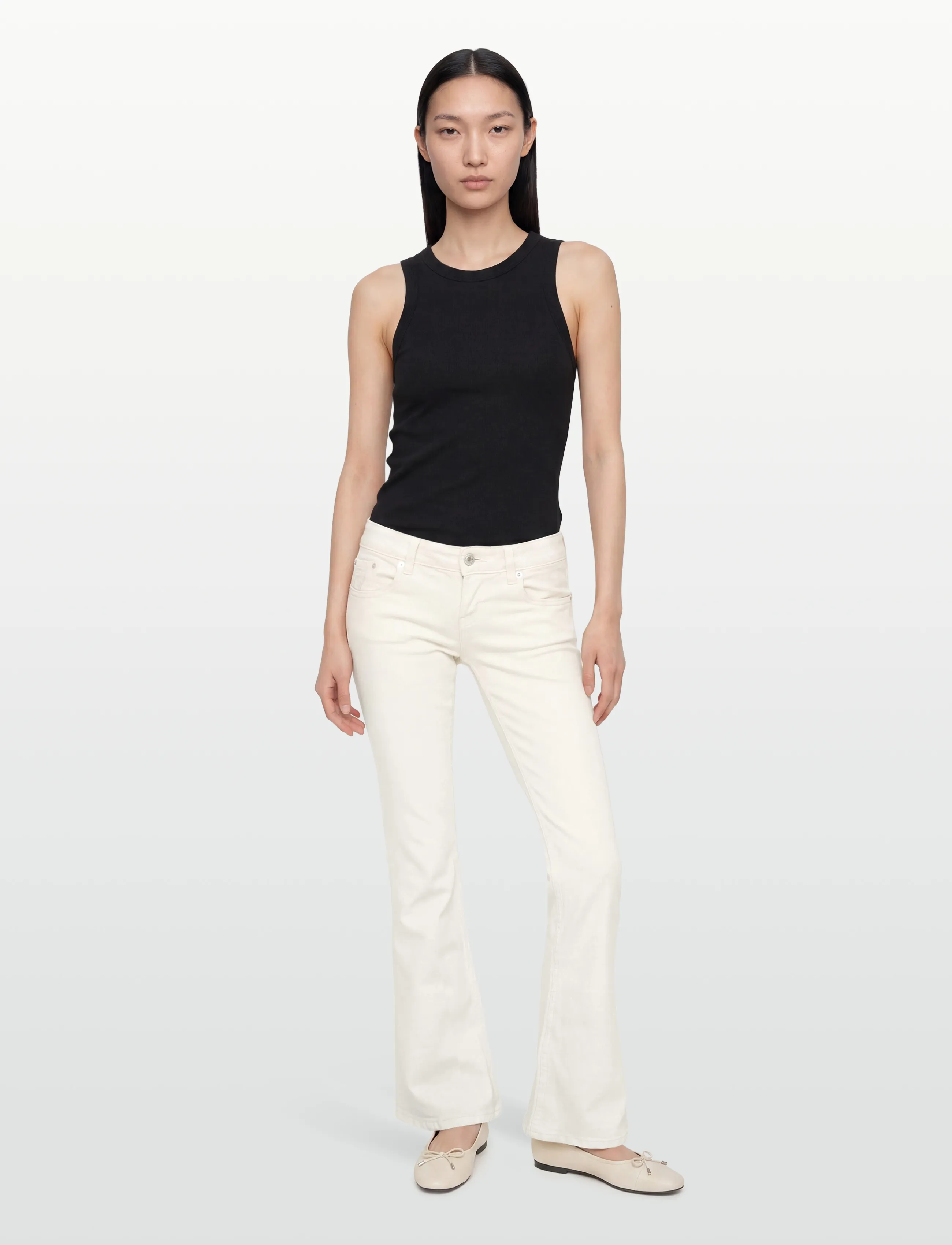 Gina Tricot Ultra low bootcut jeans - Everyday Style - OFFWHITE / cream