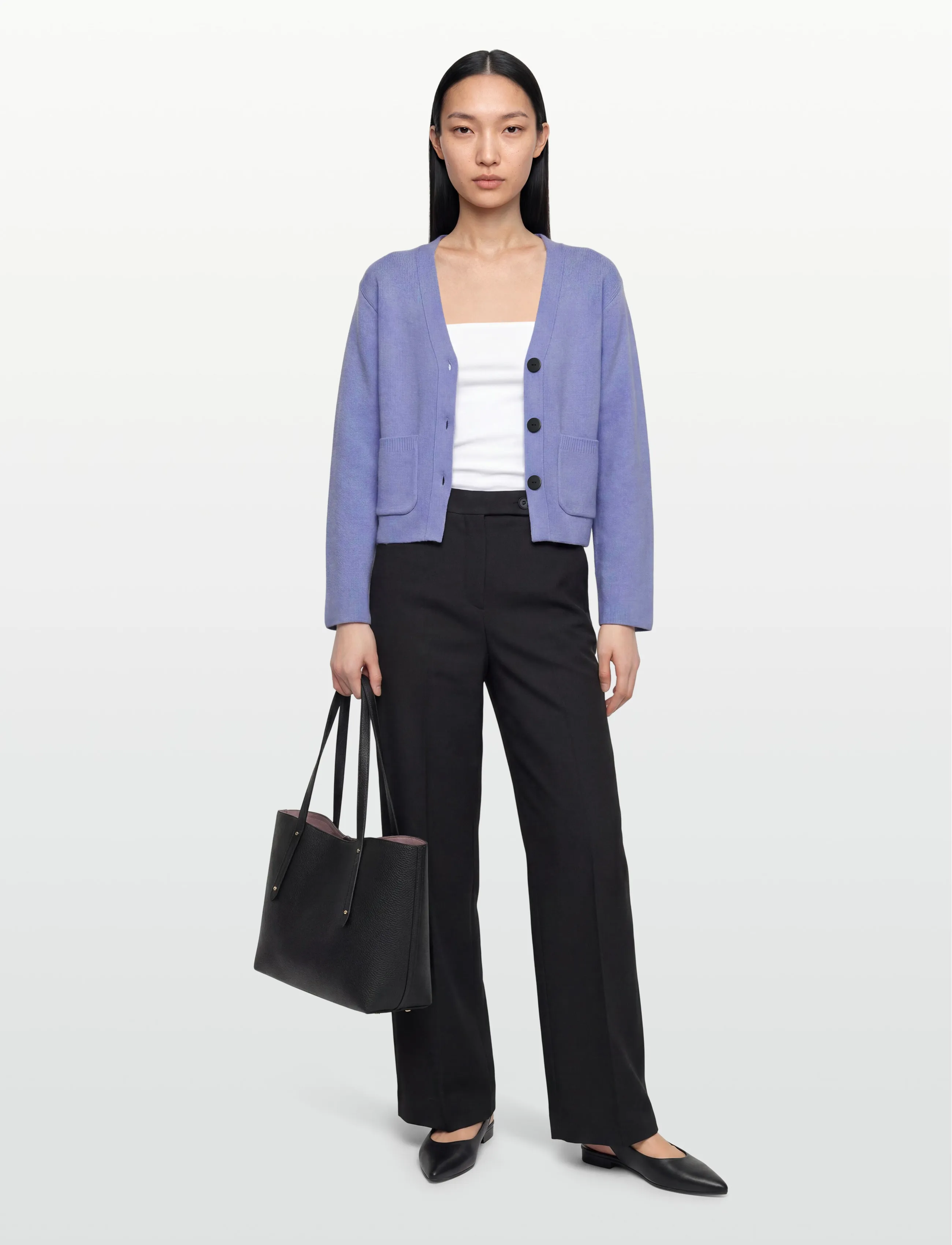 Gina Tricot Shaped Knitted Cardigan, XS, Purple, Strik > Cardigans, Dame